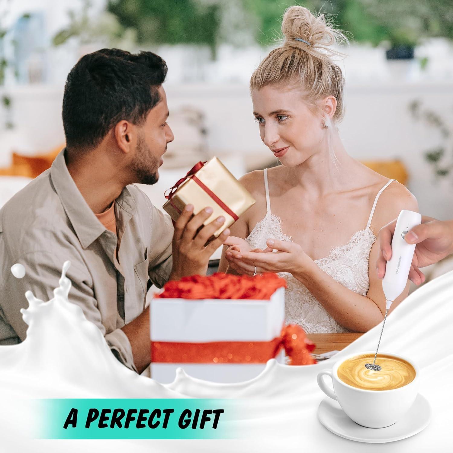 Espumador de Leche Eléctrico HAUSHOF Blanco Recargable USB-C