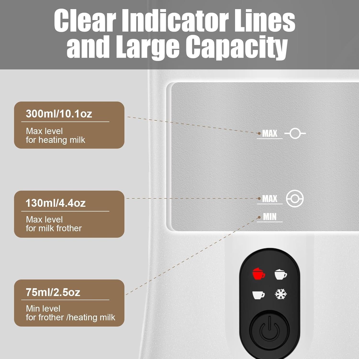 Espumador de Leche Ovetedot 300ml 4-en-1 Automático Blanco