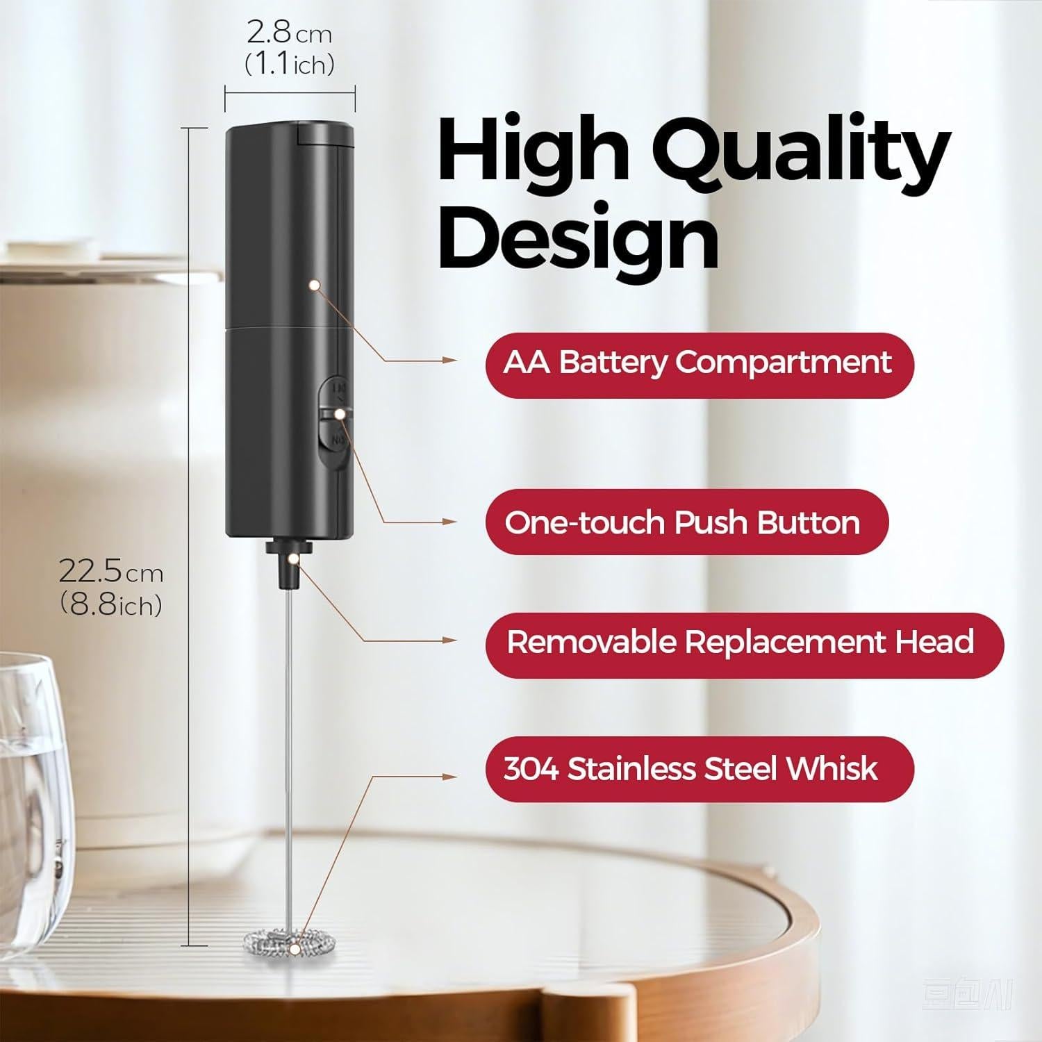 Batidor de Leche Eléctrico YARRAMATE MFBO-S1 19.5cm