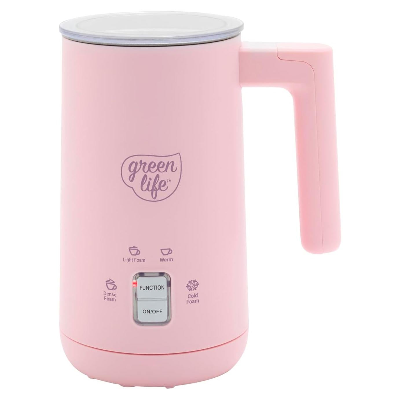 Espumador de Leche Eléctrico GreenLife 0.29L Rosa 4-en-1