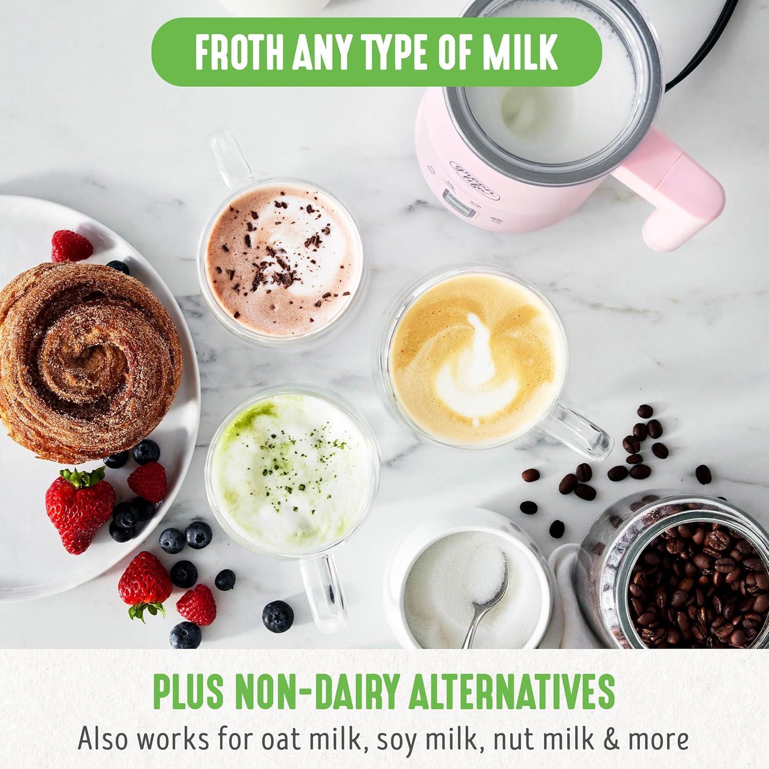 Espumador de Leche Eléctrico GreenLife 0.29L Rosa 4-en-1