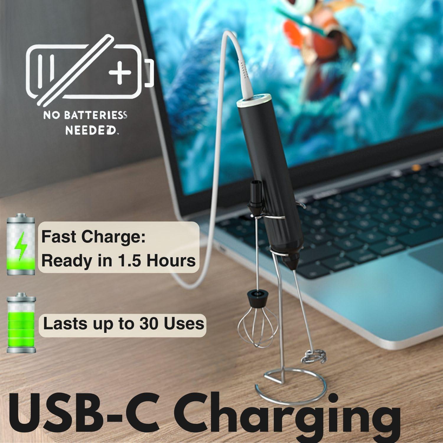 Espumador de Leche VOMELON Recargable 3 Velocidades Rosa