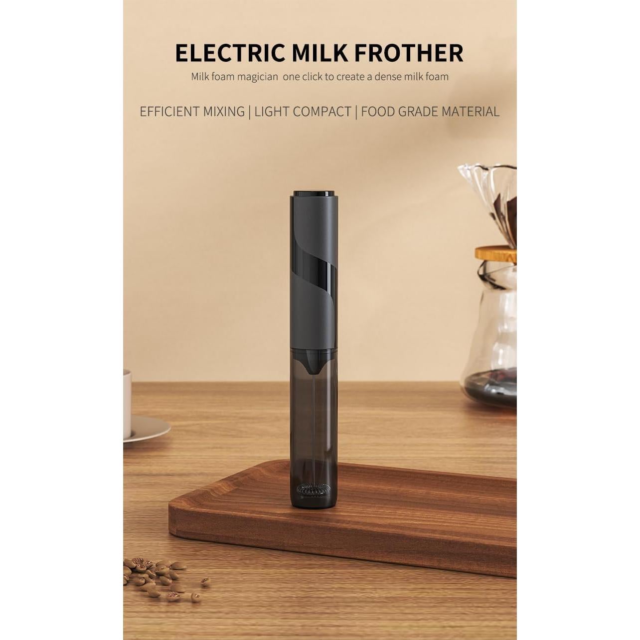 Espumador de Leche de Viaje WBJHYM con Tapa 0.3L Negro