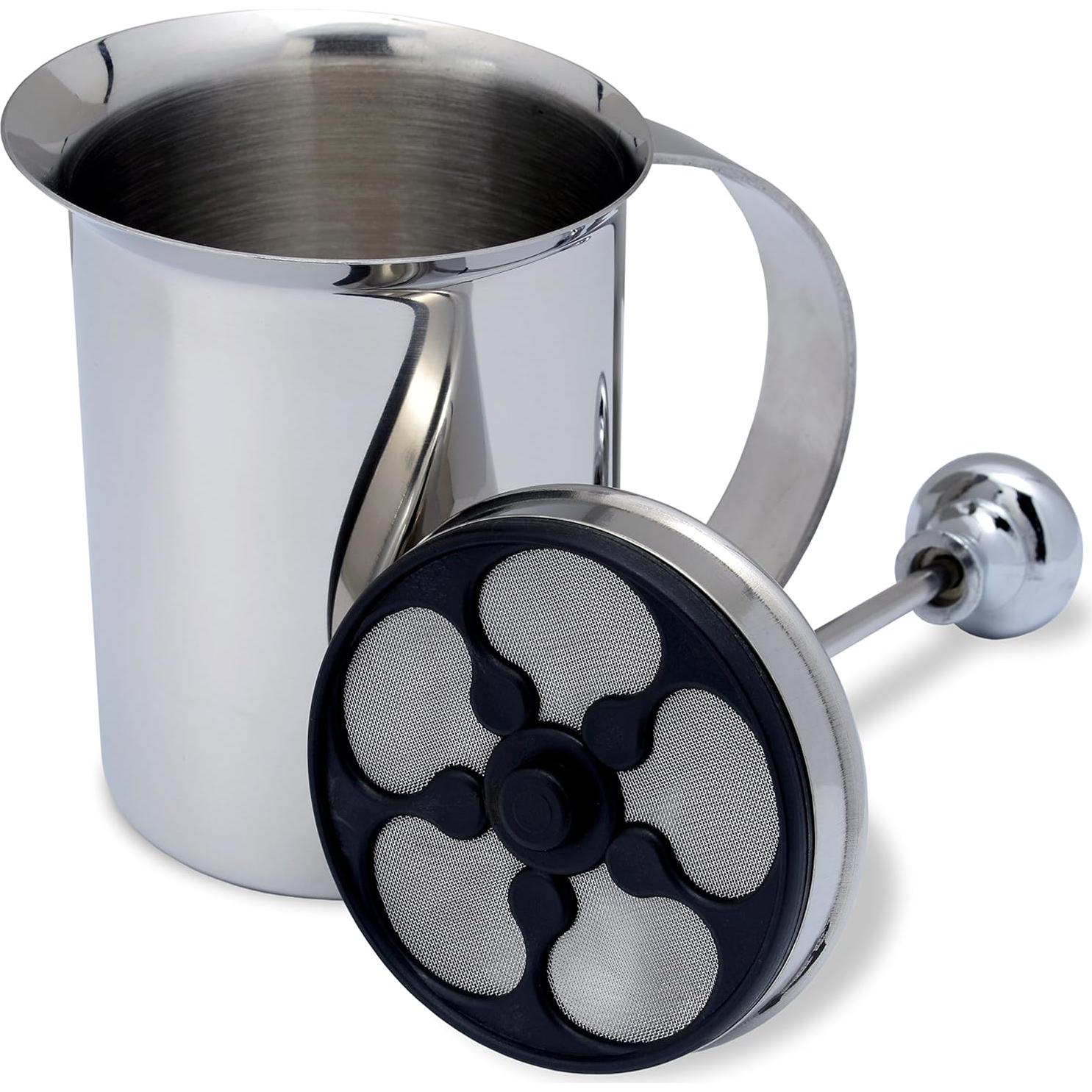 Espumador de Leche Manual Bellemain Acero Inoxidable 414 ml