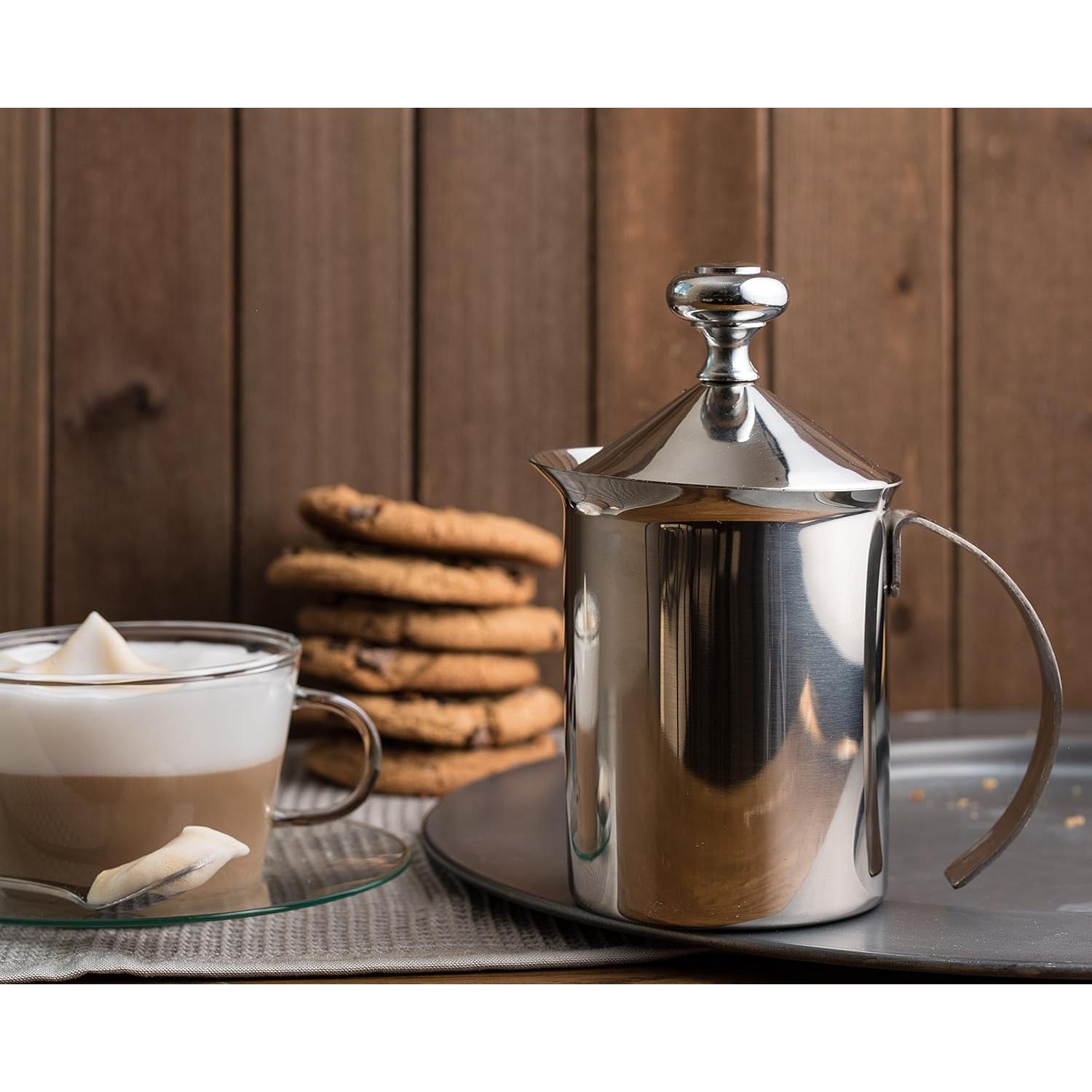 Espumador de Leche Manual Bellemain Acero Inoxidable 414 ml