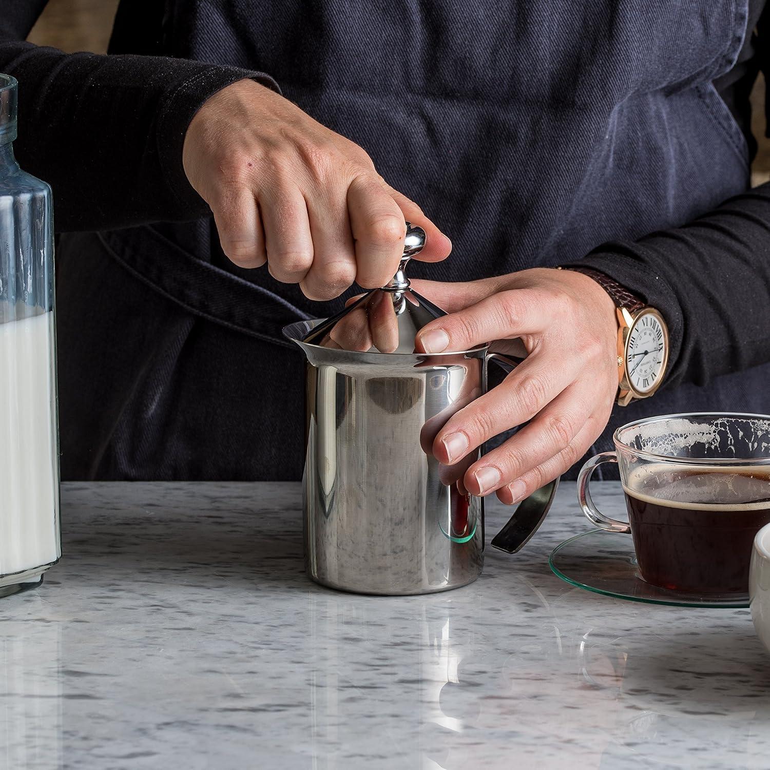 Espumador de Leche Manual Bellemain Acero Inoxidable 414 ml