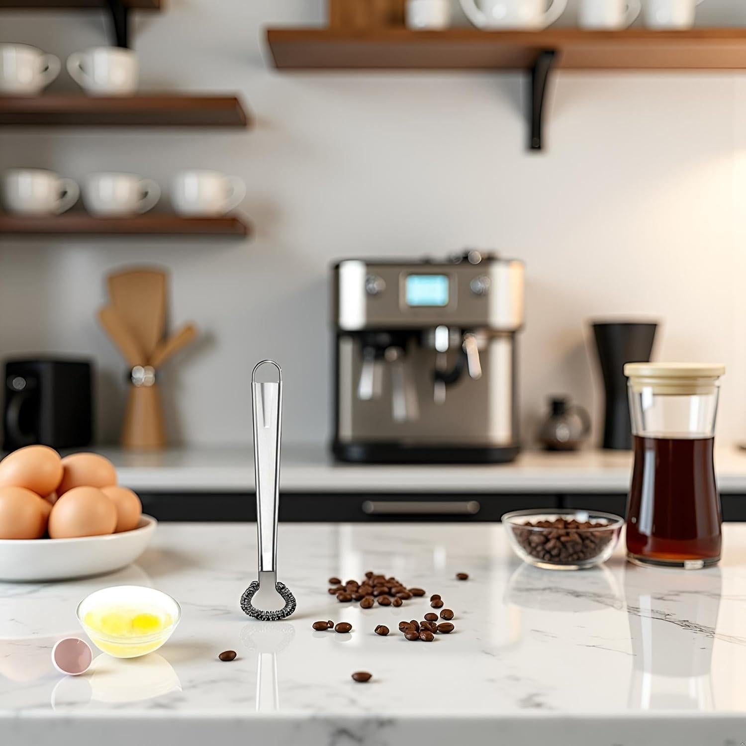 Batidor de Huevo Manual Jizlan de Acero Inoxidable 20 cm