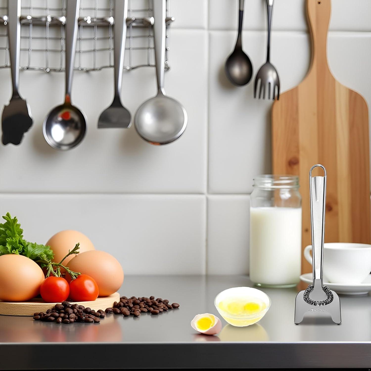 Batidor de Huevo Manual Jizlan de Acero Inoxidable 20 cm