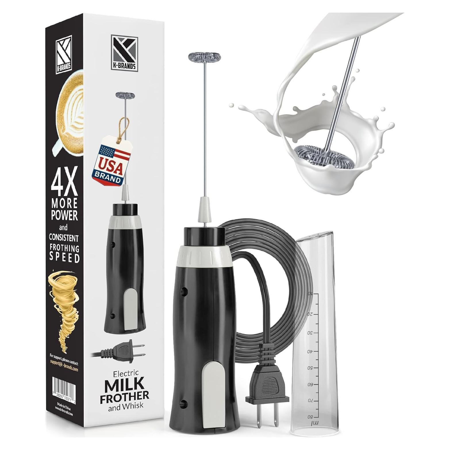 Espumador de Leche Eléctrico K-Brands - Acero Inoxidable 408g