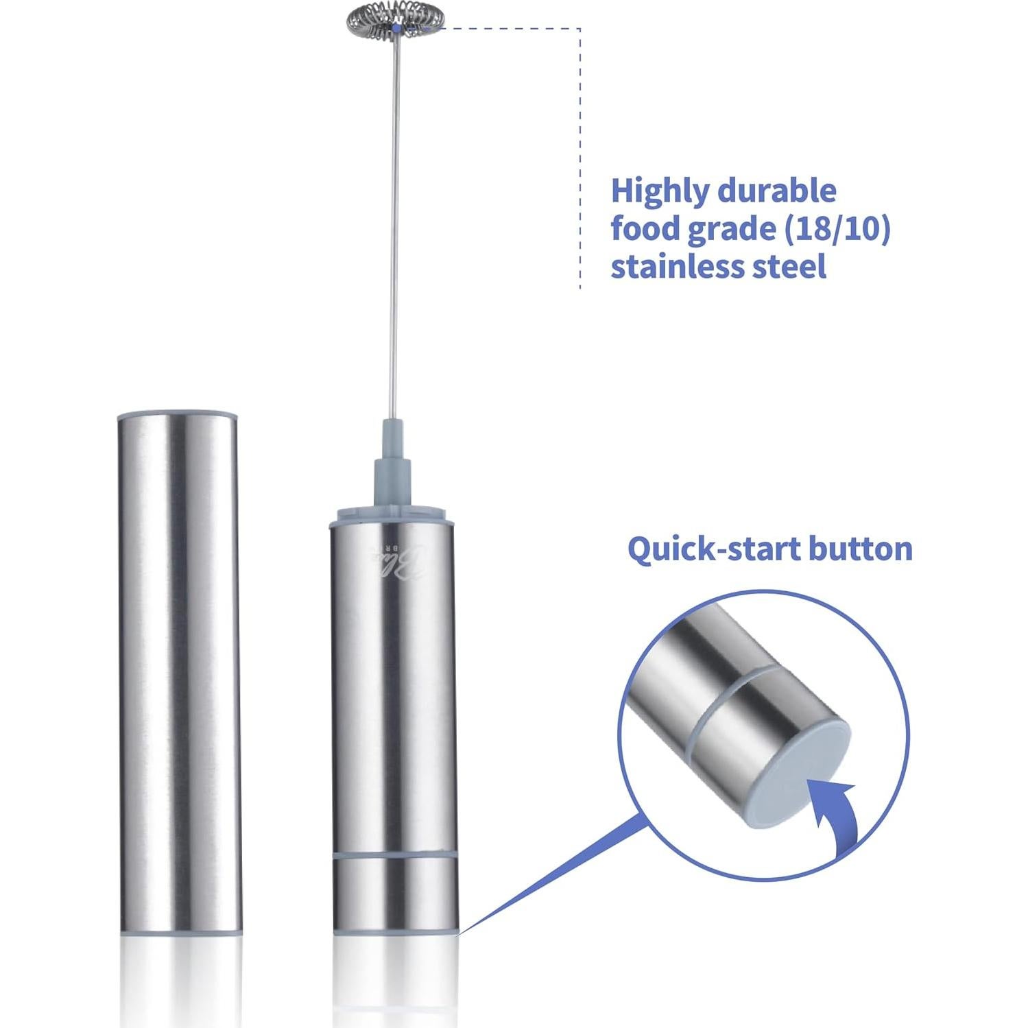Espumador de Leche Eléctrico Blue Brew BB1006 de Acero Inoxidable