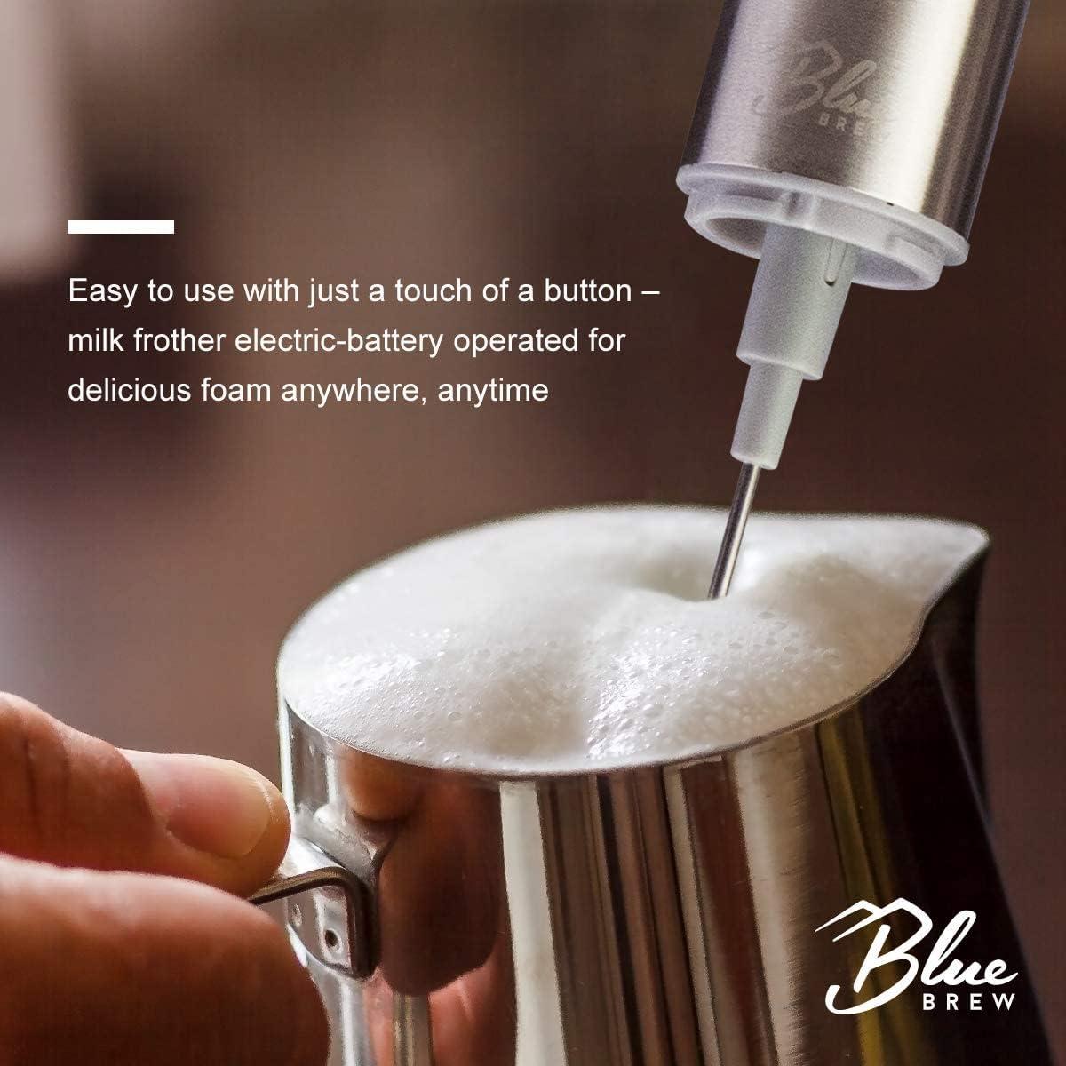Espumador de Leche Eléctrico Blue Brew BB1006 de Acero Inoxidable