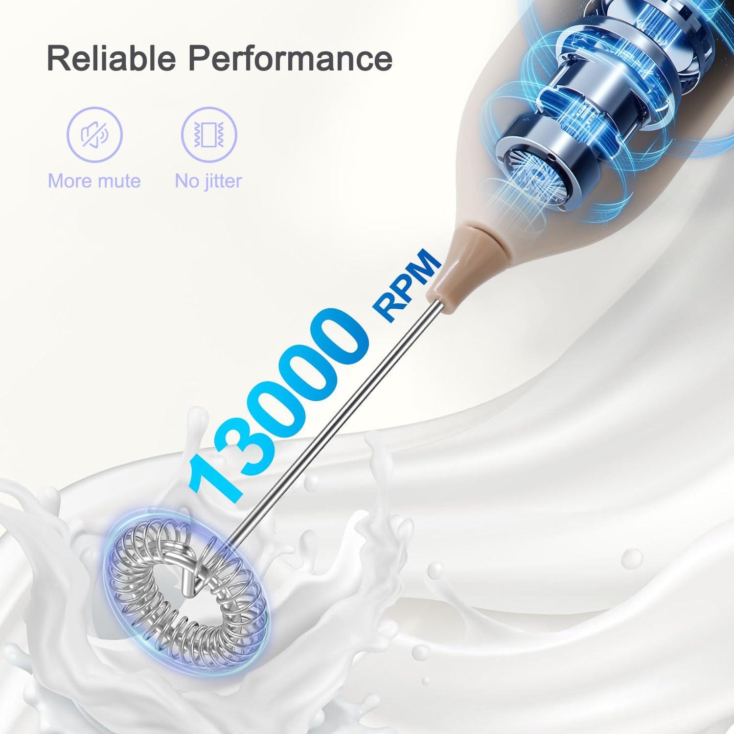 Espumador de Leche Eléctrico ELMWAY KJBQ-10 Recargable Beige