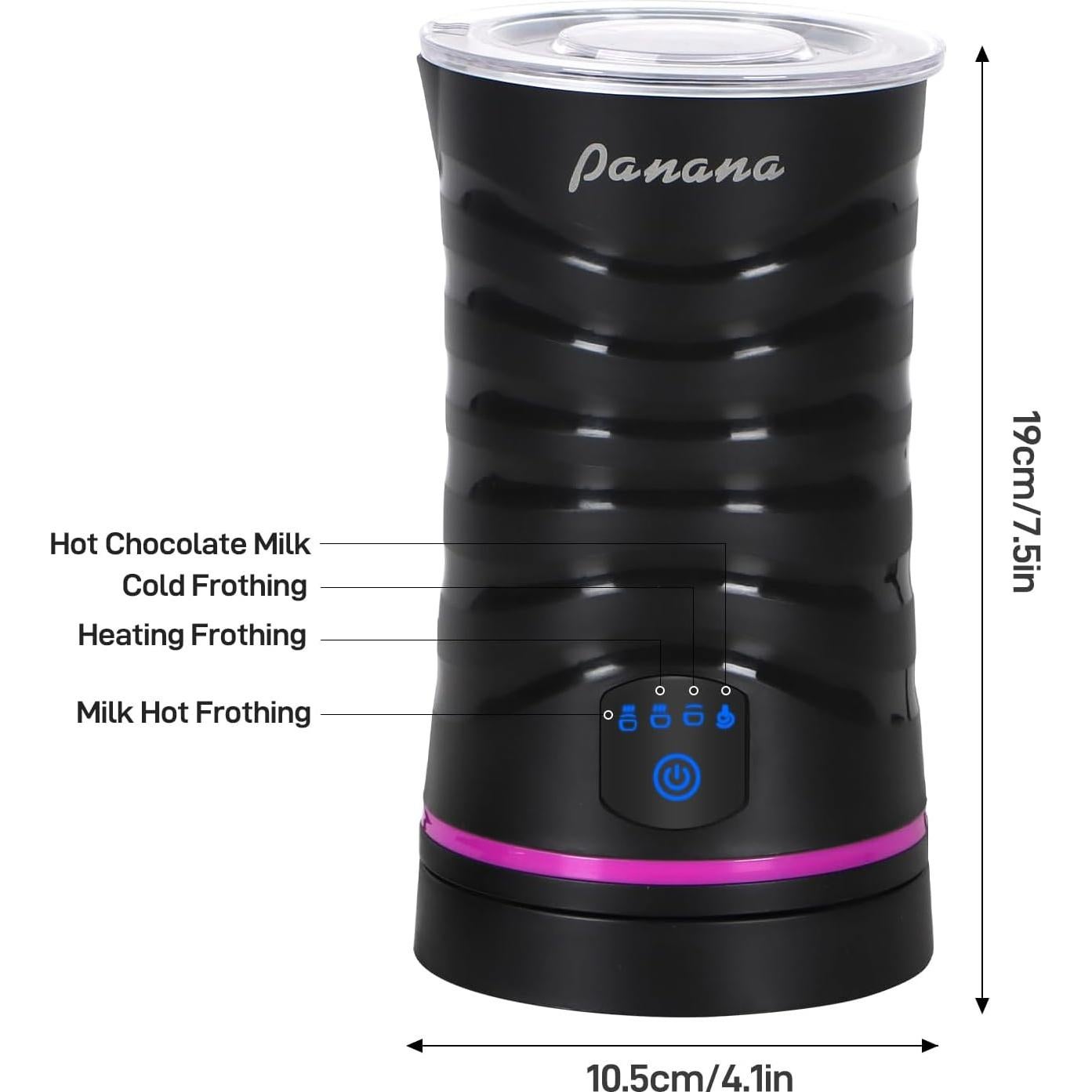 Espumador de Leche Eléctrico Panana 430ml 4-en-1 Automático