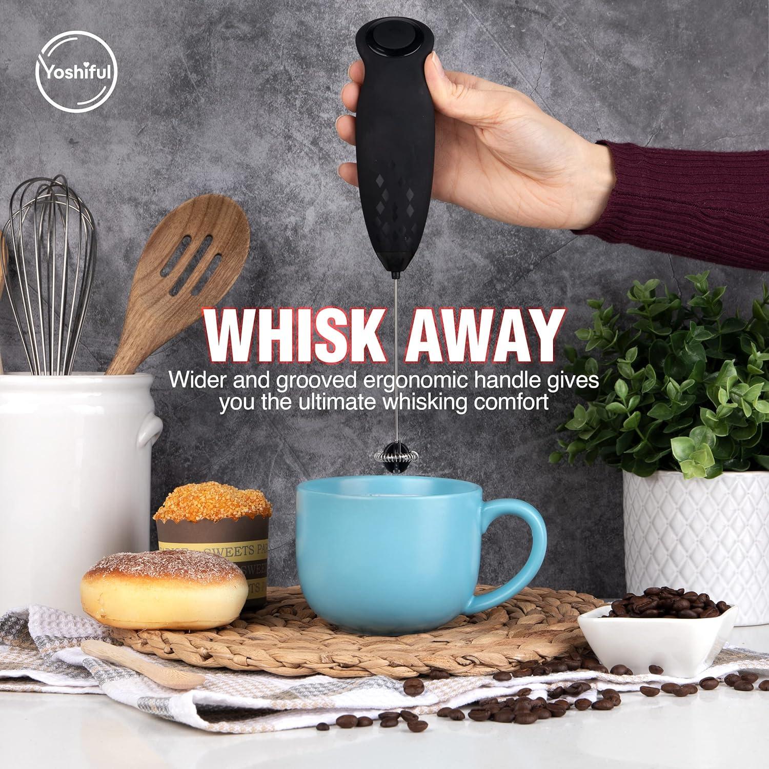 Espumador de Leche Eléctrico YOSHIFUL con Soporte Antideslizante