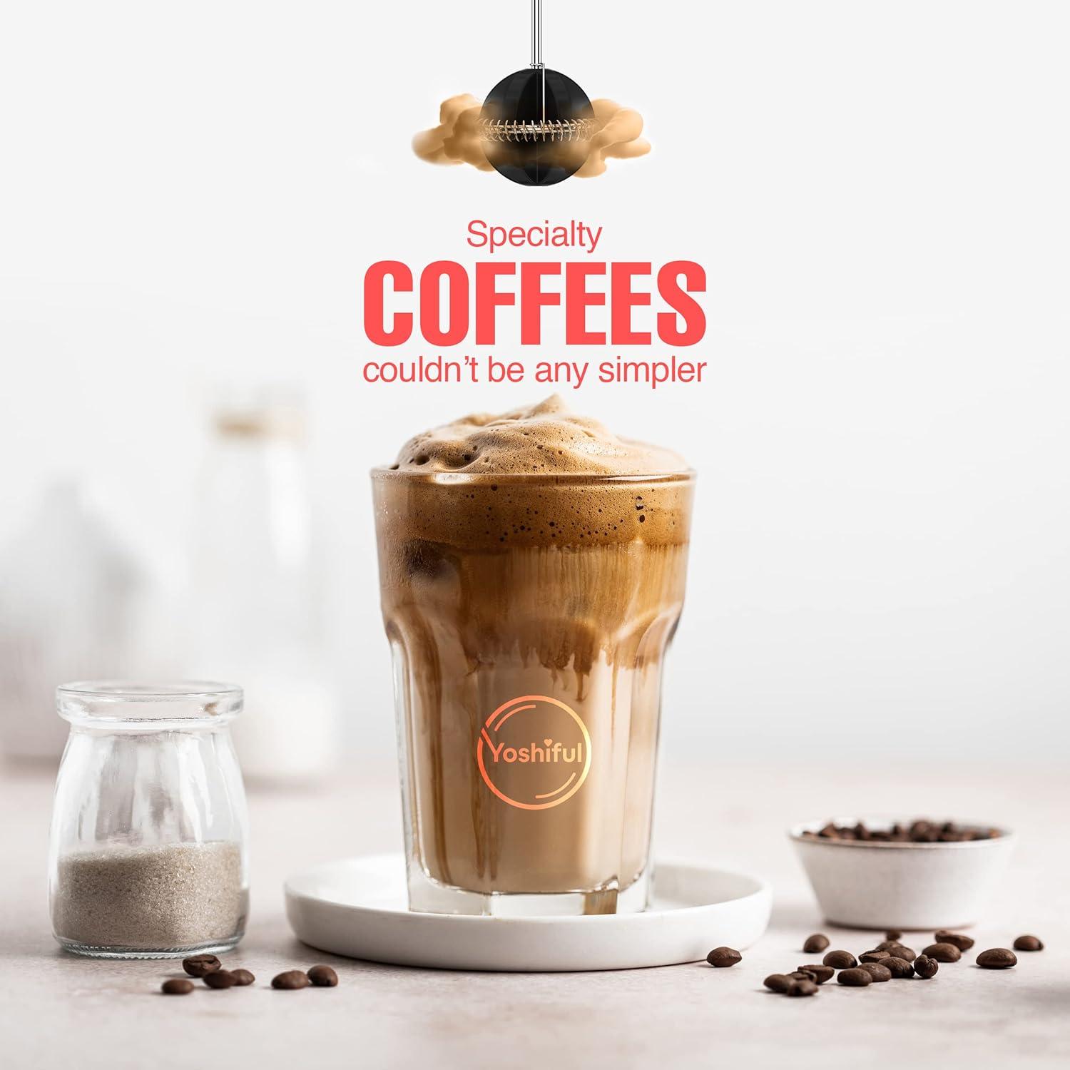 Espumador de Leche Eléctrico YOSHIFUL con Soporte Antideslizante