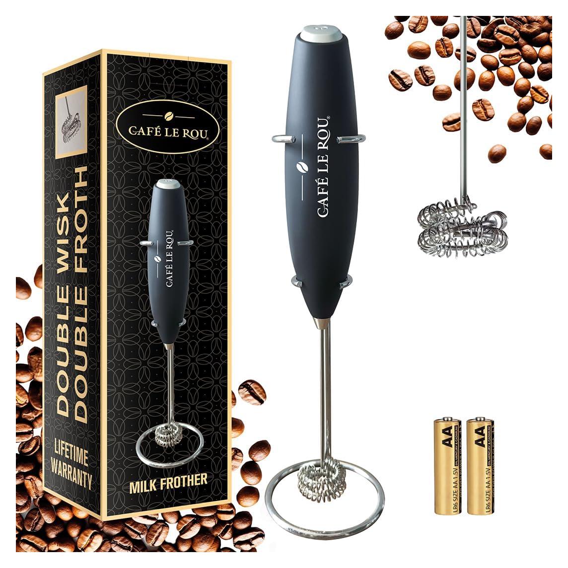 Espumador de Leche Cafè le Rou Portátil Doble Acero Inoxidable