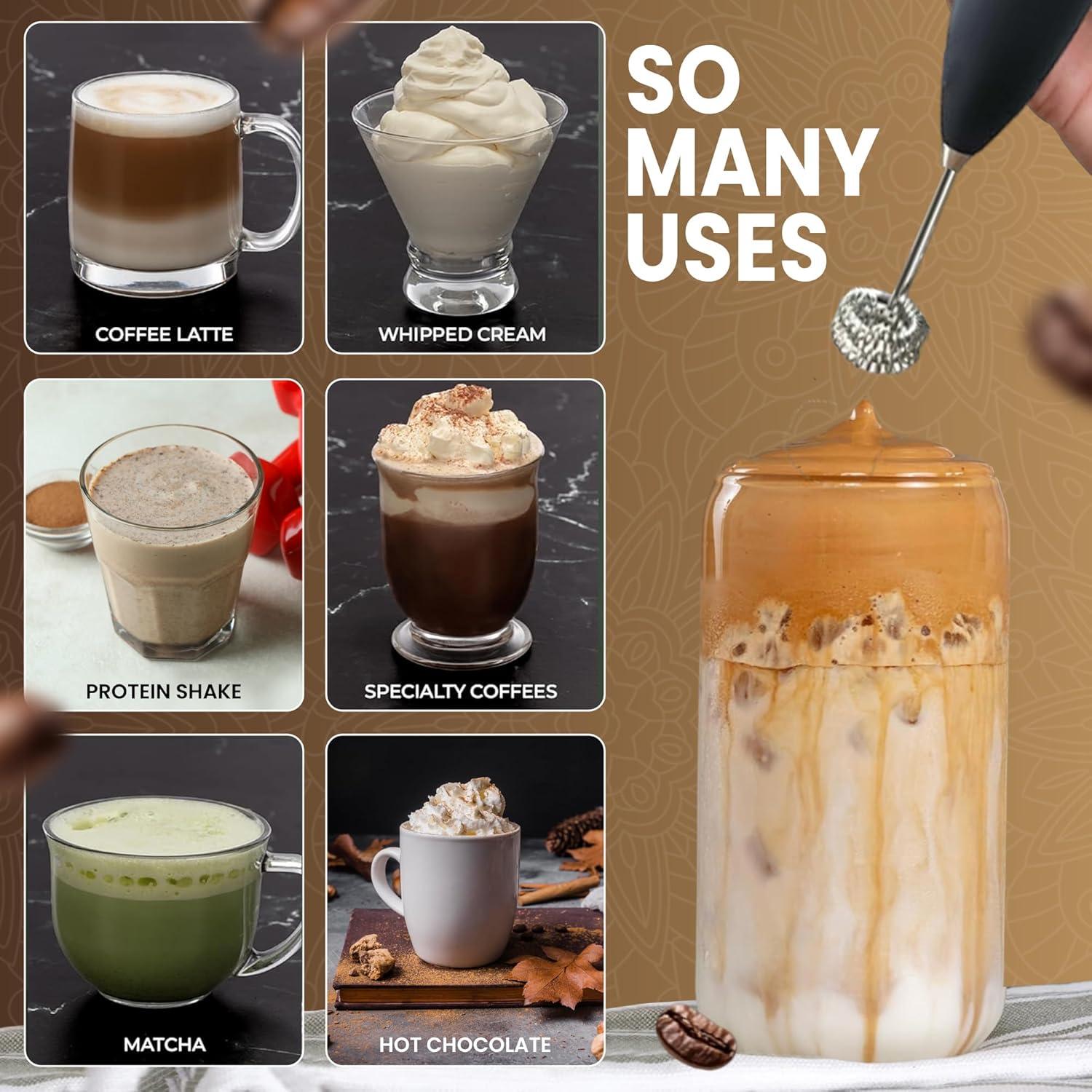 Espumador de Leche Cafè le Rou Portátil Doble Acero Inoxidable