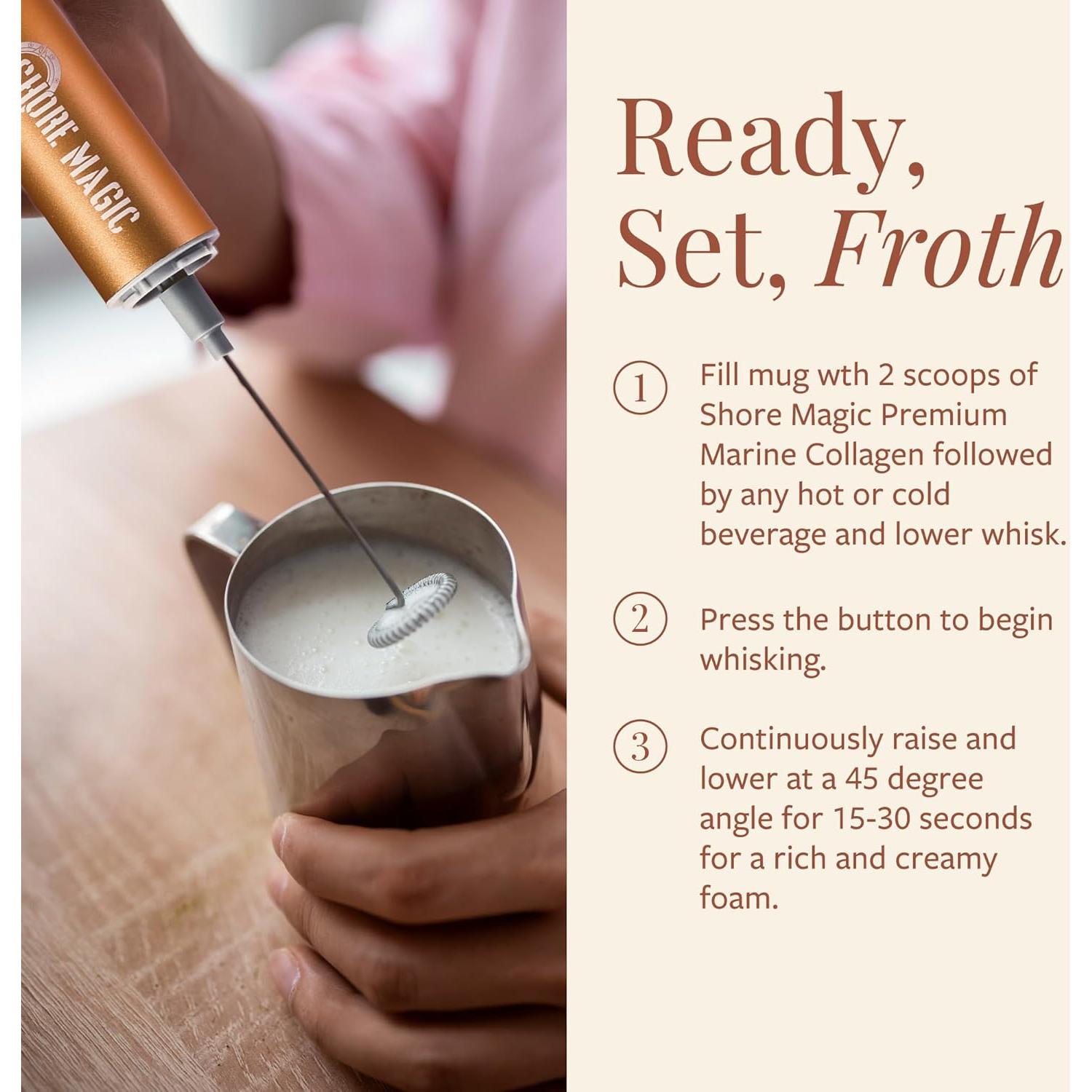 Espumador de Mano Shore Magic de Acero Inoxidable 119g