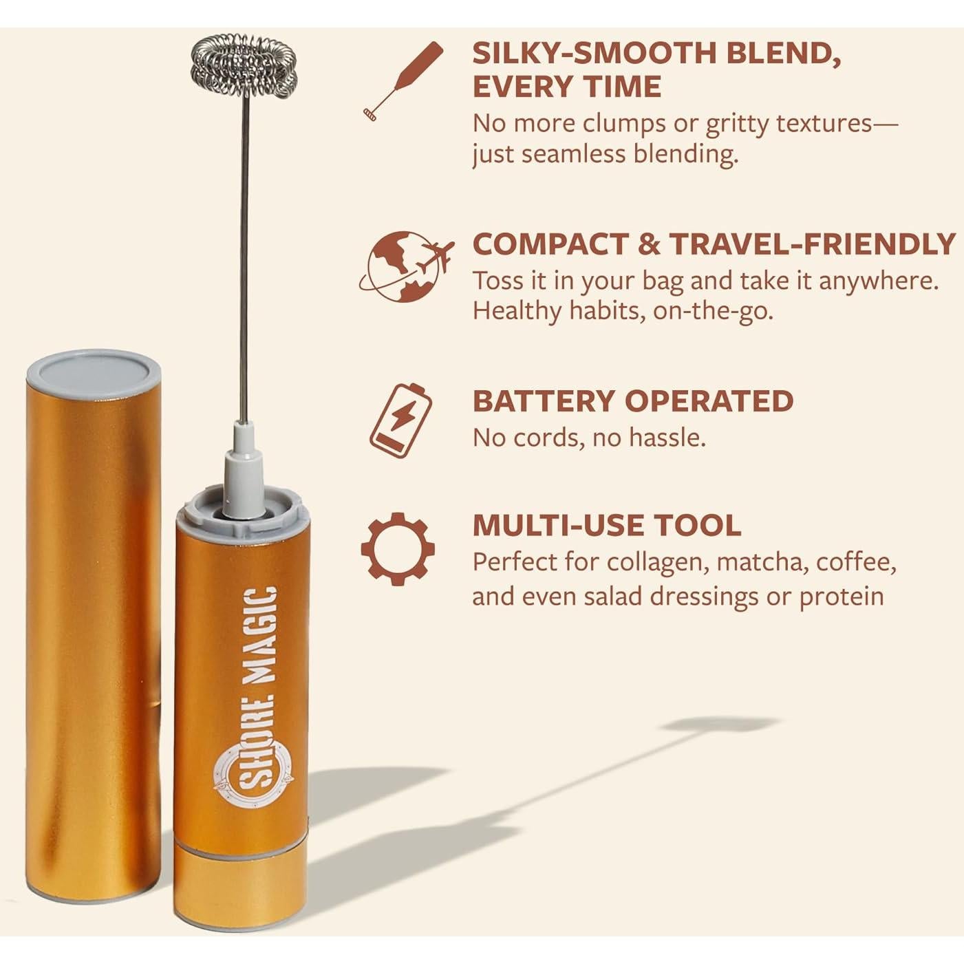 Espumador de Mano Shore Magic de Acero Inoxidable 119g