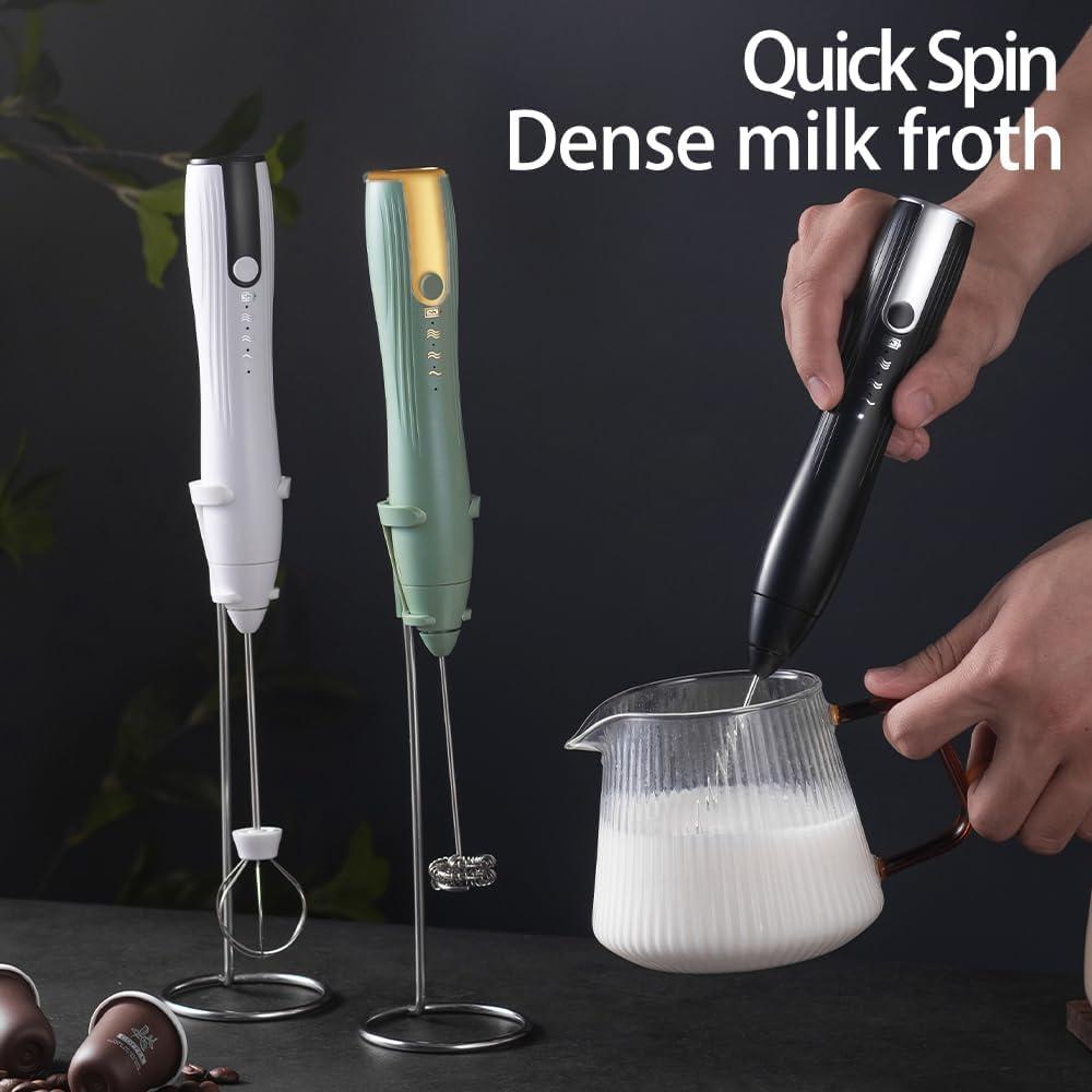 Espumador de Leche Eléctrico Rukico J-16-G Verde 3 Velocidades