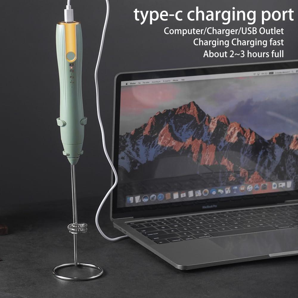 Espumador de Leche Eléctrico Rukico J-16-G Verde 3 Velocidades