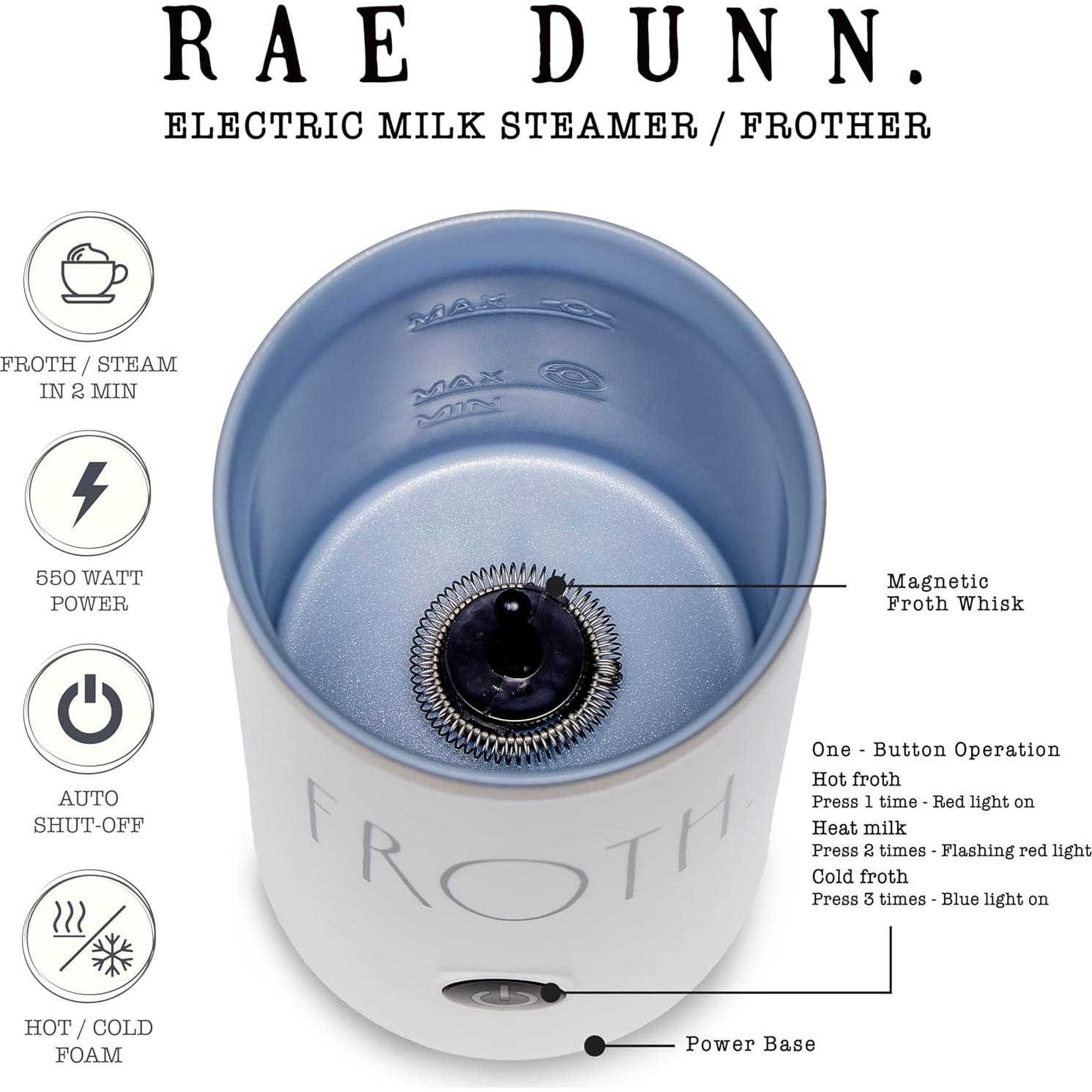 Espumador de Leche Eléctrico Rae Dunn 550W Crema 360ml