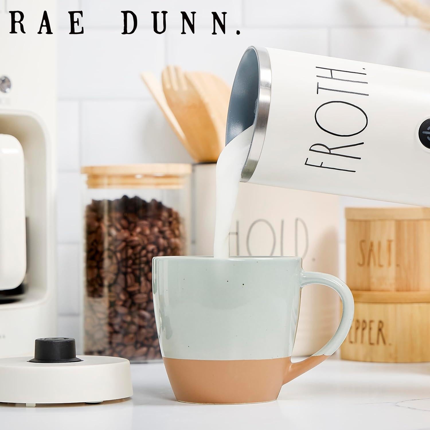 Espumador de Leche Eléctrico Rae Dunn 550W Crema 360ml