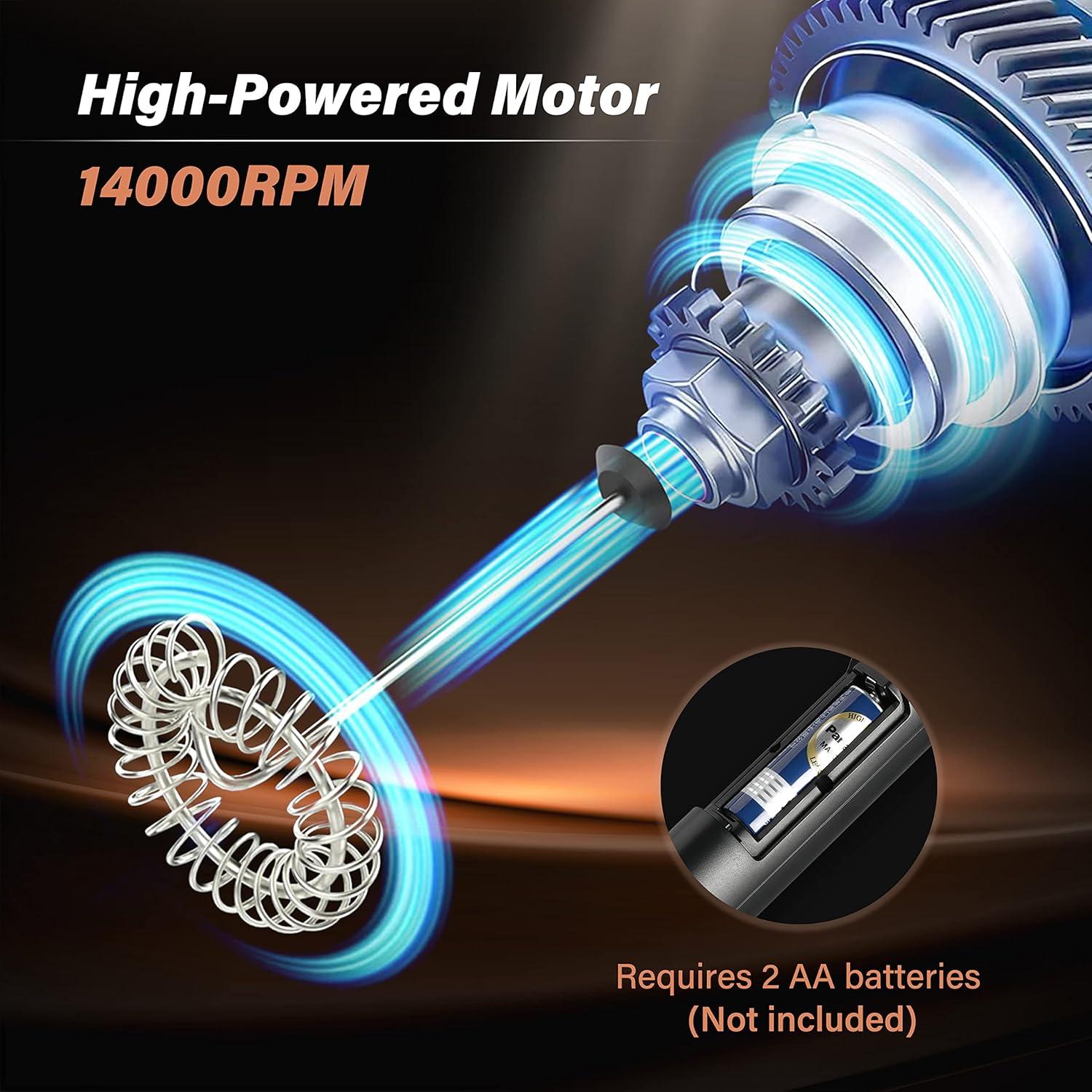 Espumador de Leche Eléctrico Simple Deluxe Portátil Negro