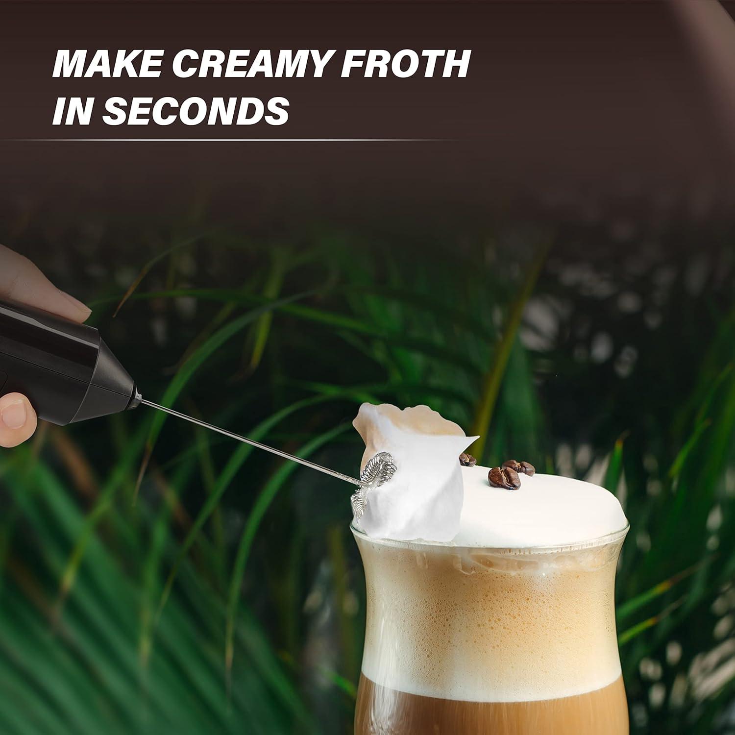 Espumador de Leche Eléctrico Simple Deluxe Portátil Negro