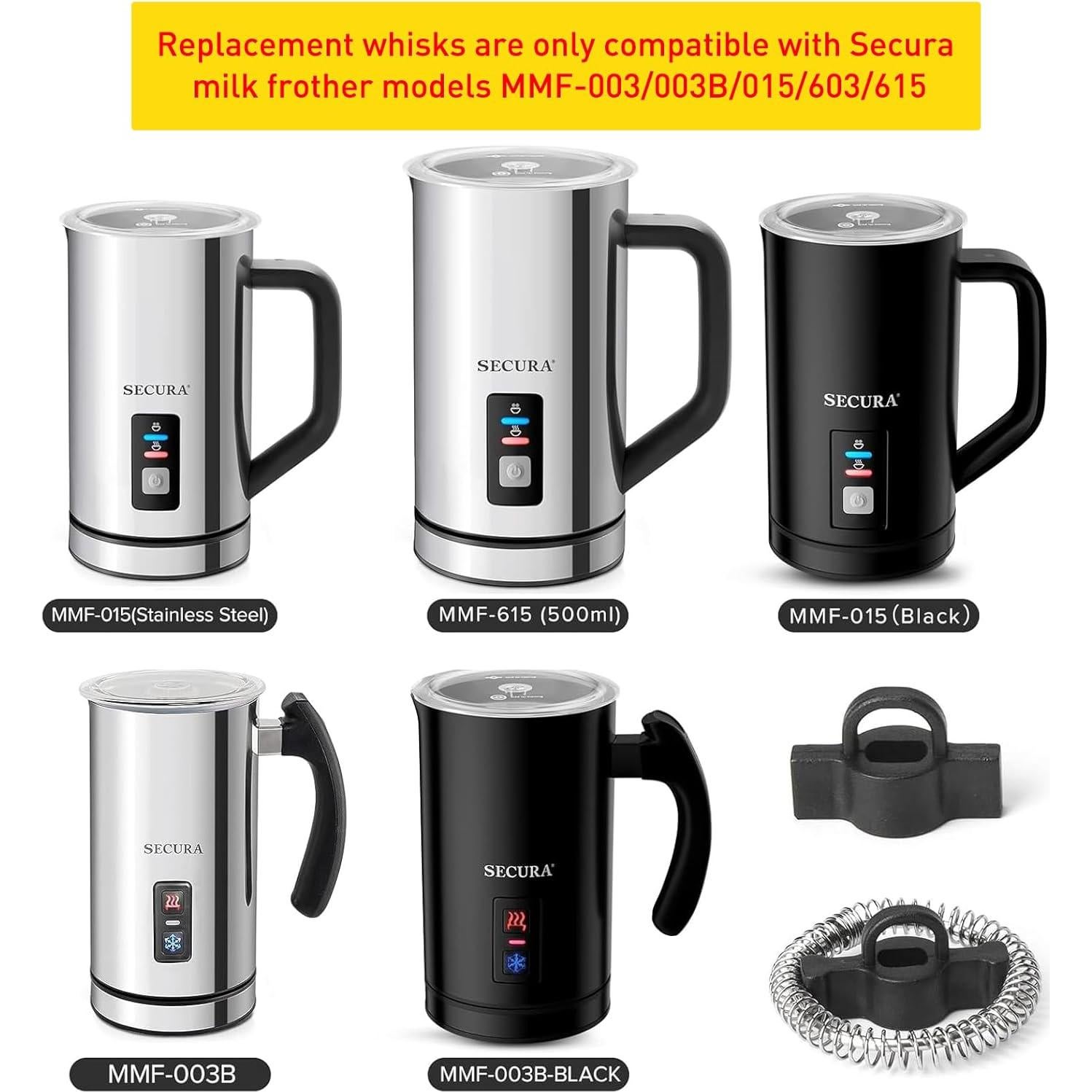 Juego de varillas de repuesto Secura para espumador de leche