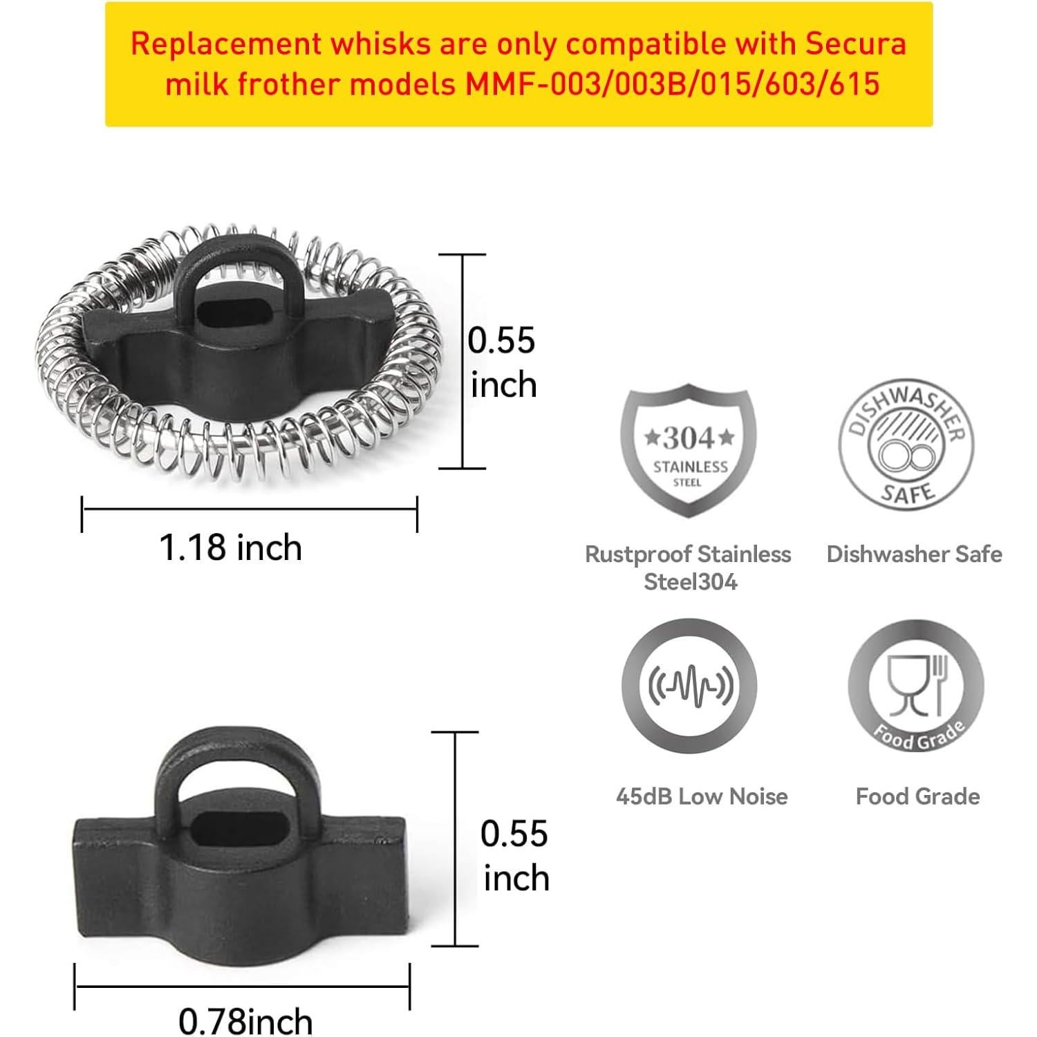 Juego de varillas de repuesto Secura para espumador de leche