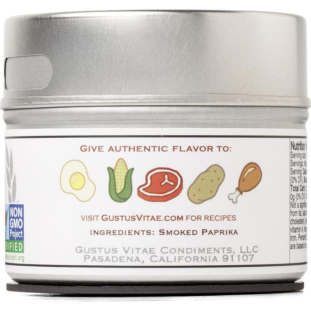 Pimentón Español Ahumado Gustus Vitae 65g - Sin OGM, Natural