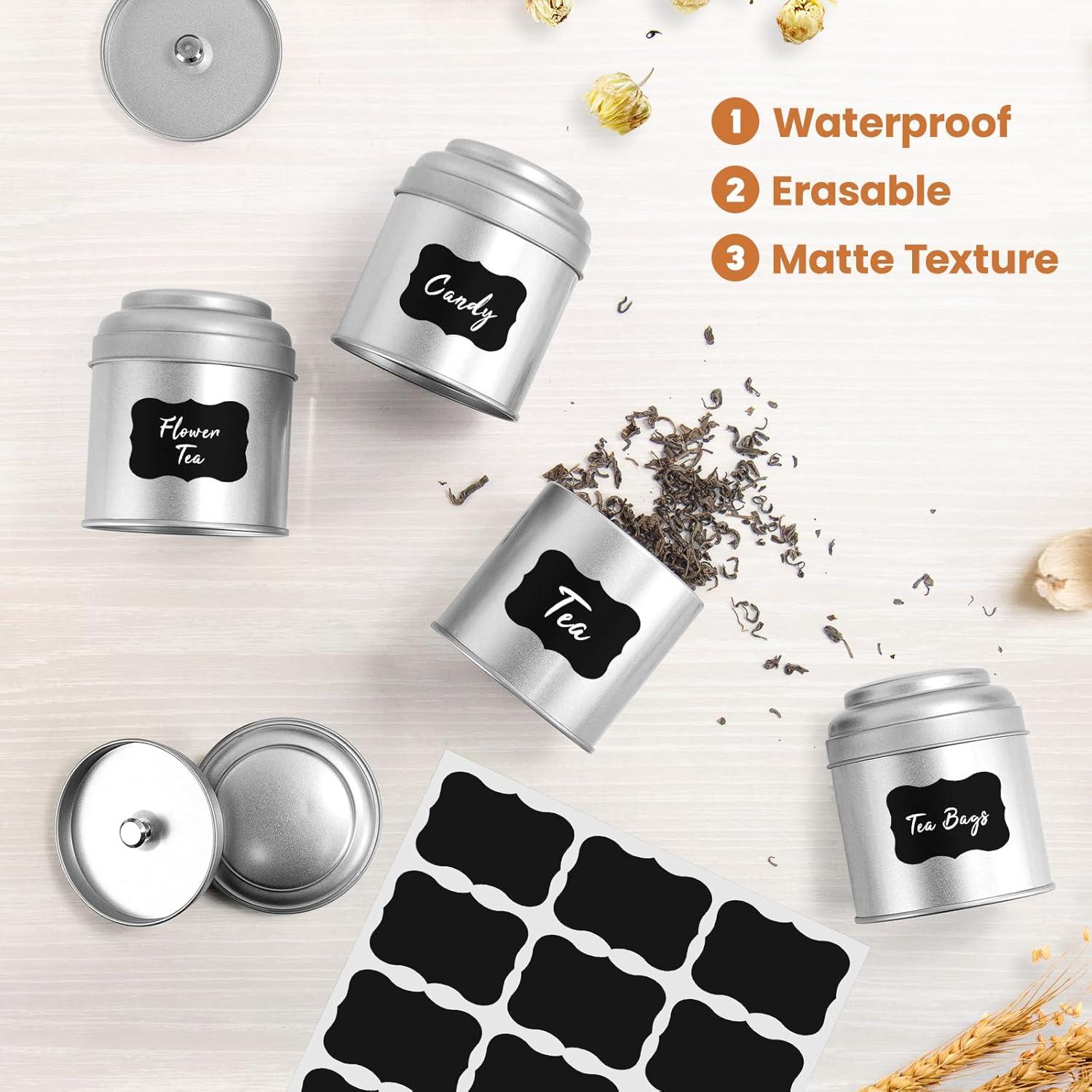 Latas de té herméticas TRISCO 8 oz - 6 Pack para almacenamiento