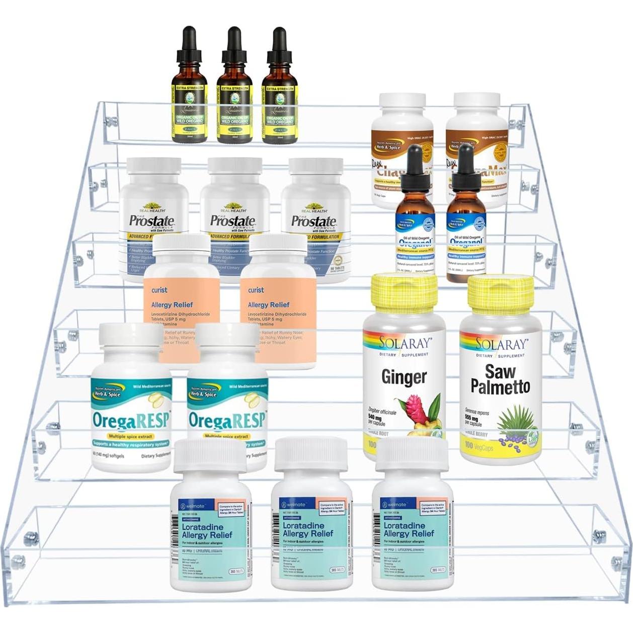 Estante de Especias en Capas PMMASTO 6 Niveles Acrílico Claro