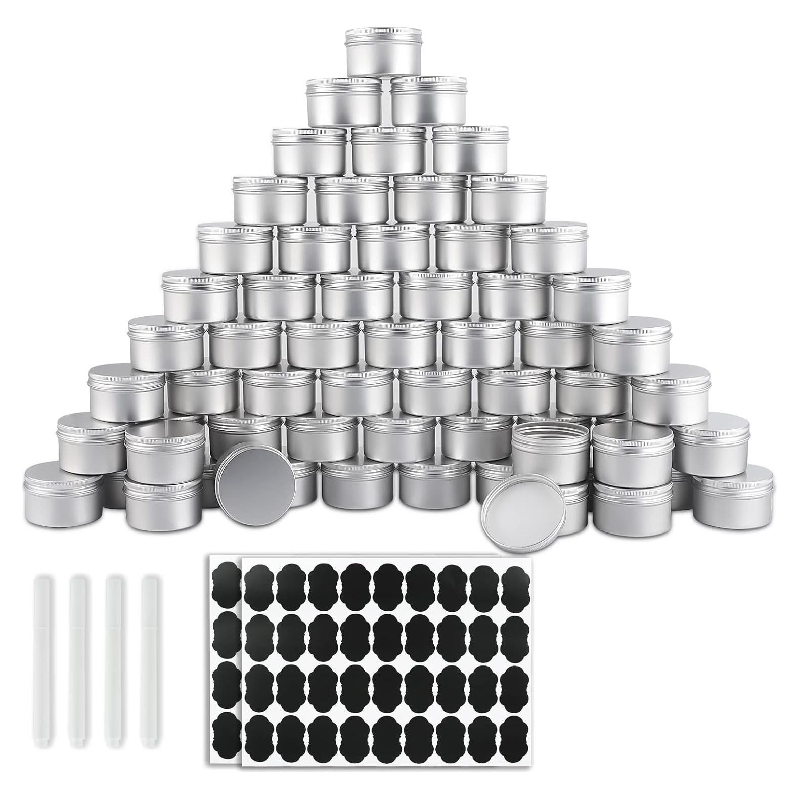 Paquete de 64 latas de aluminio OBKJJ 4 oz con tapa de rosca