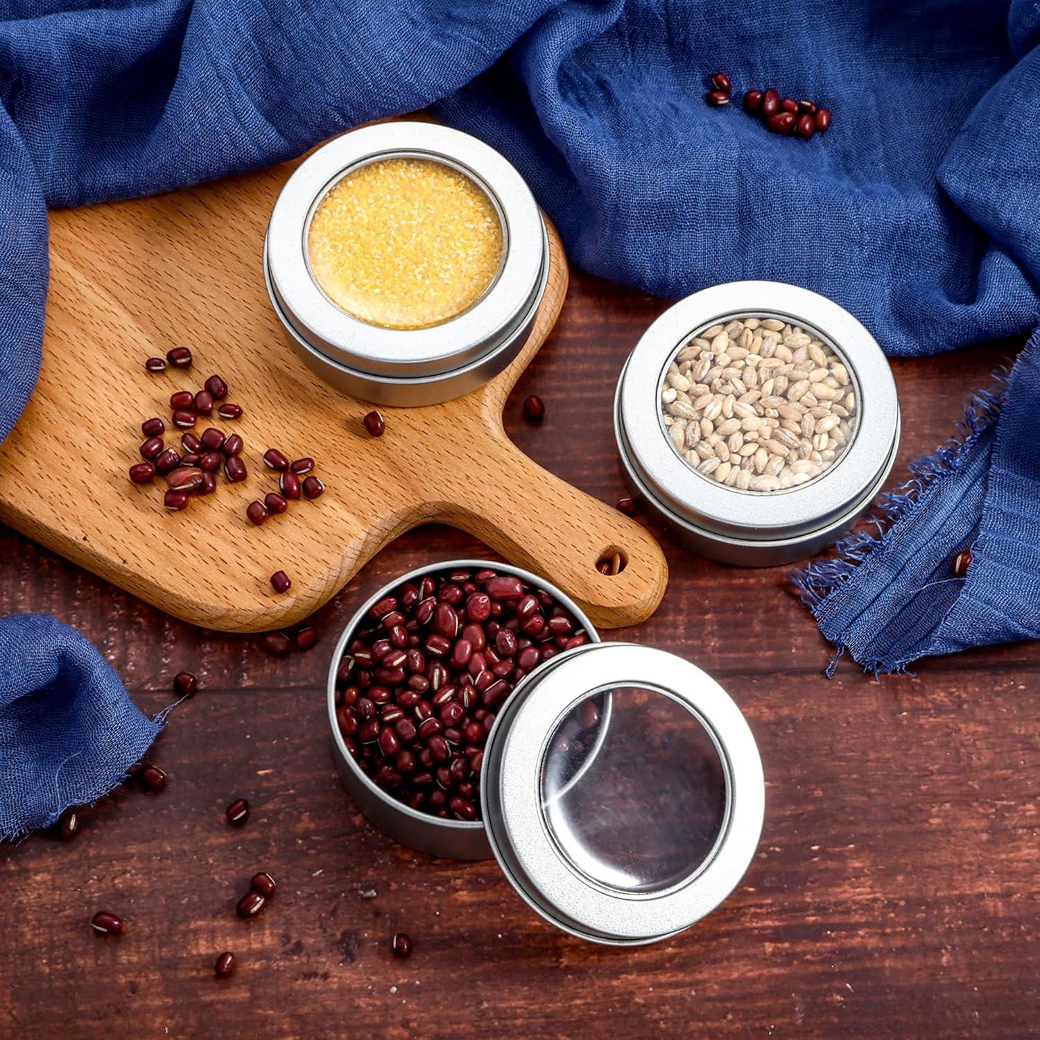 Paquete de 12 Latas Redondas TecUnite 60 ml con Tapa Transparente