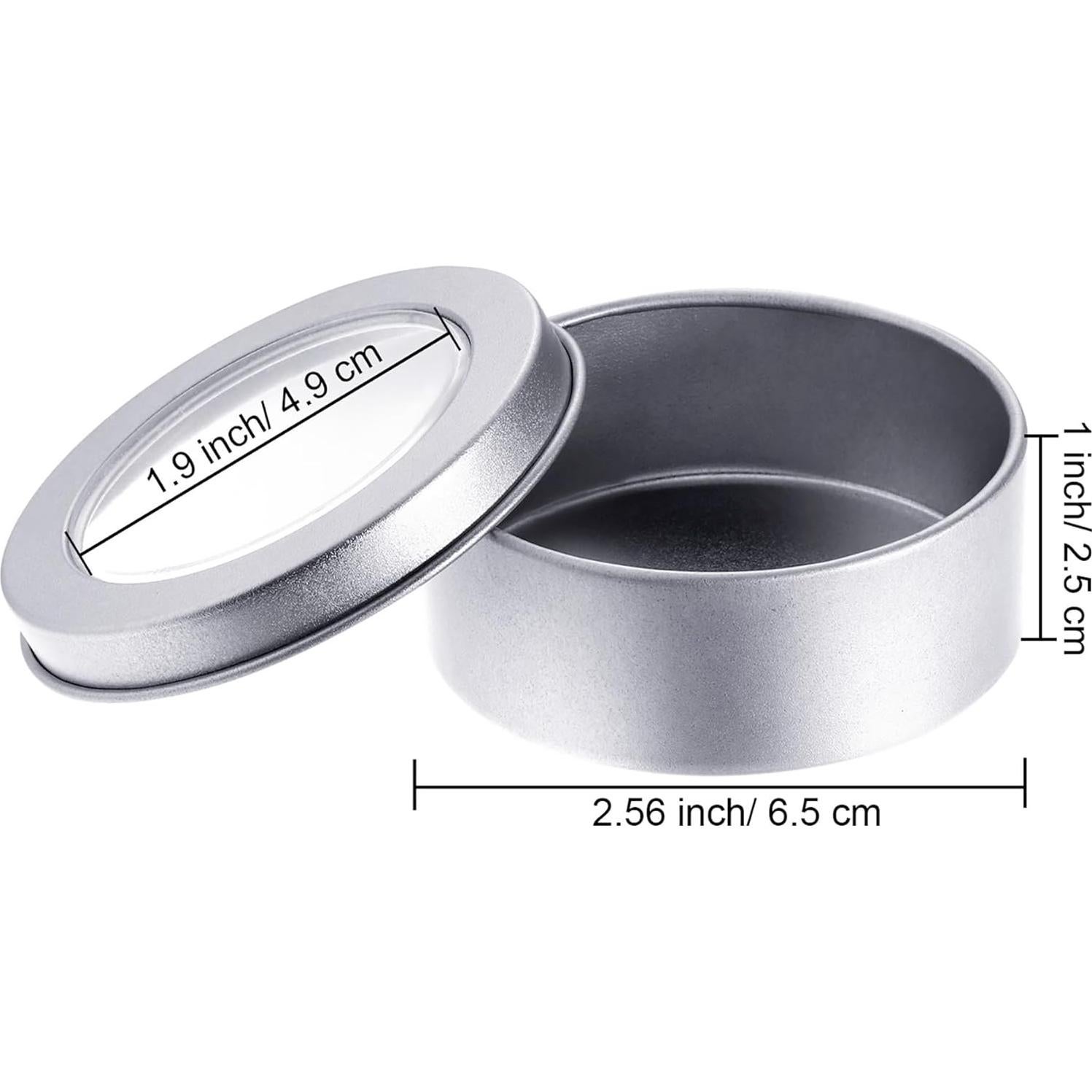 Paquete de 12 Latas Redondas TecUnite 60 ml con Tapa Transparente