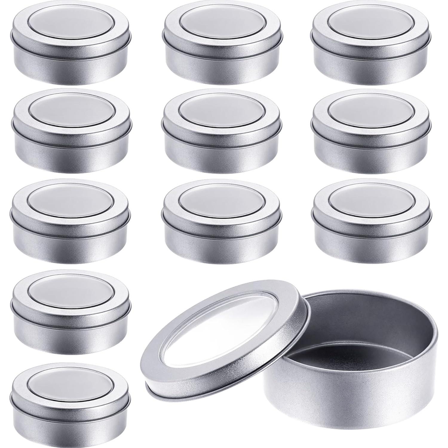 Paquete de 12 Latas Redondas TecUnite 60 ml con Tapa Transparente