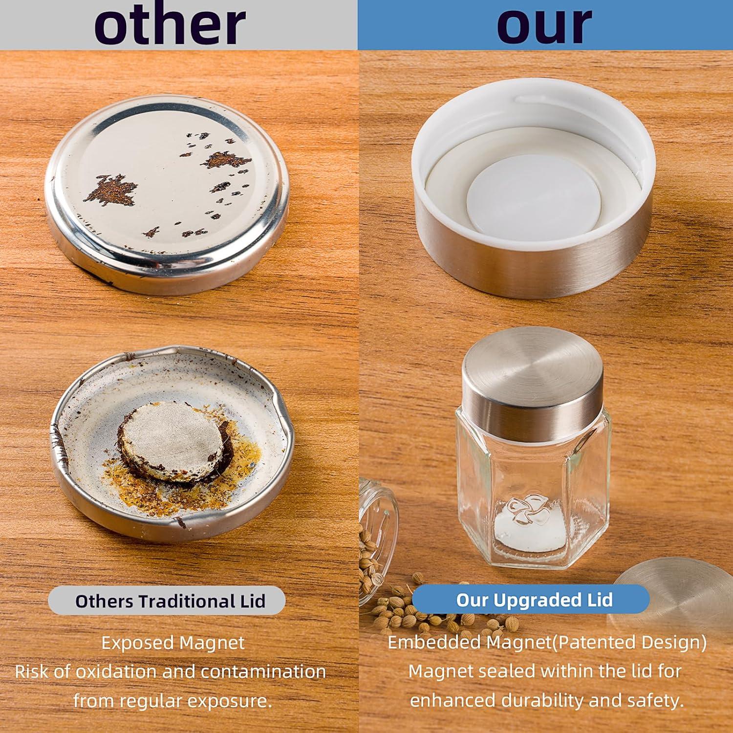 Tarros de Especias de Vidrio Hexagonales Art Secret 16 Unidades 85 ml