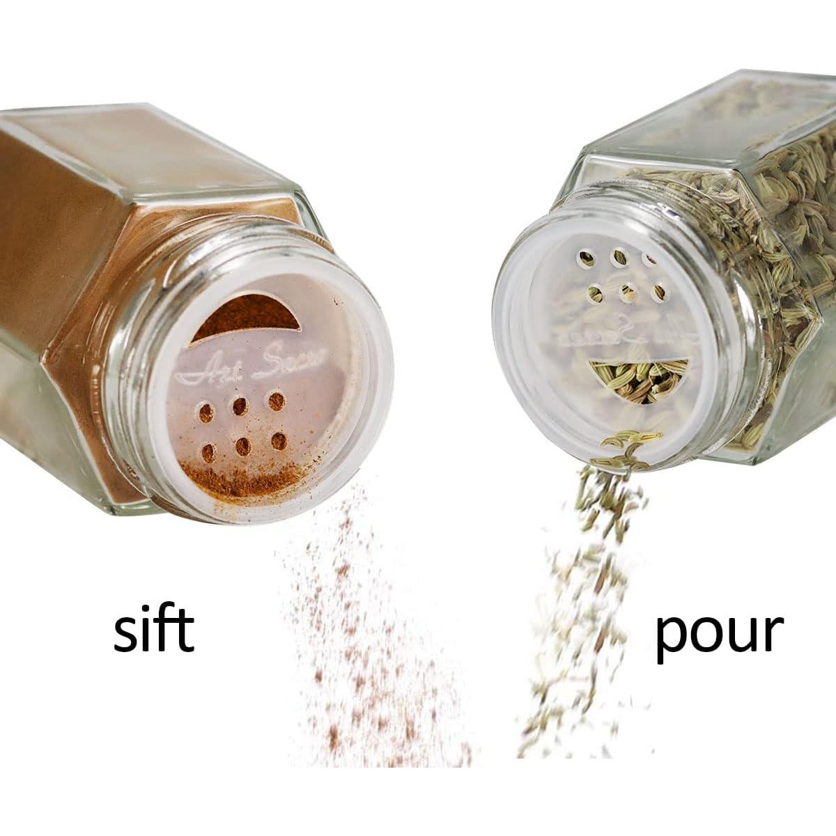 Tarros de Especias de Vidrio Hexagonales Art Secret 16 Unidades 85 ml