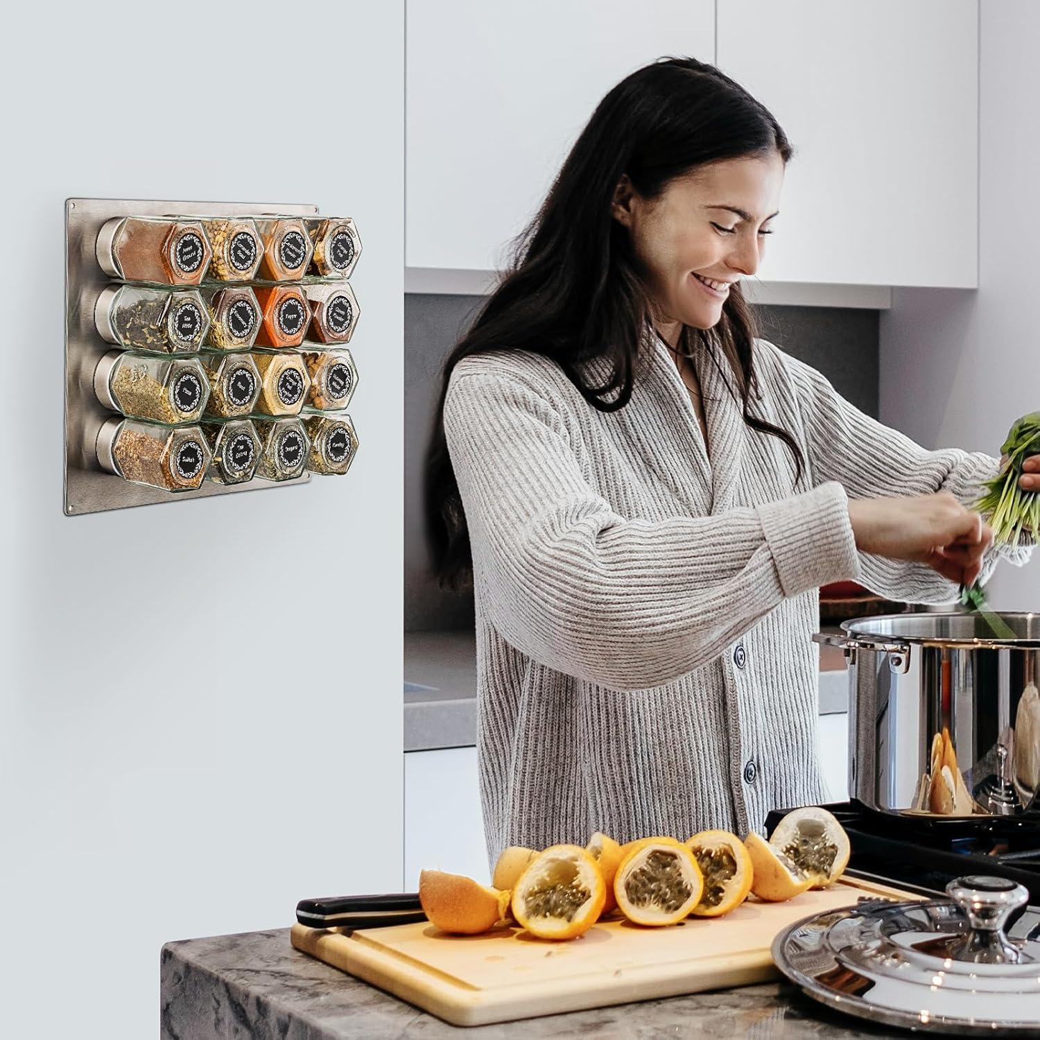 Tarros de Especias de Vidrio Hexagonales Art Secret 16 Unidades 85 ml