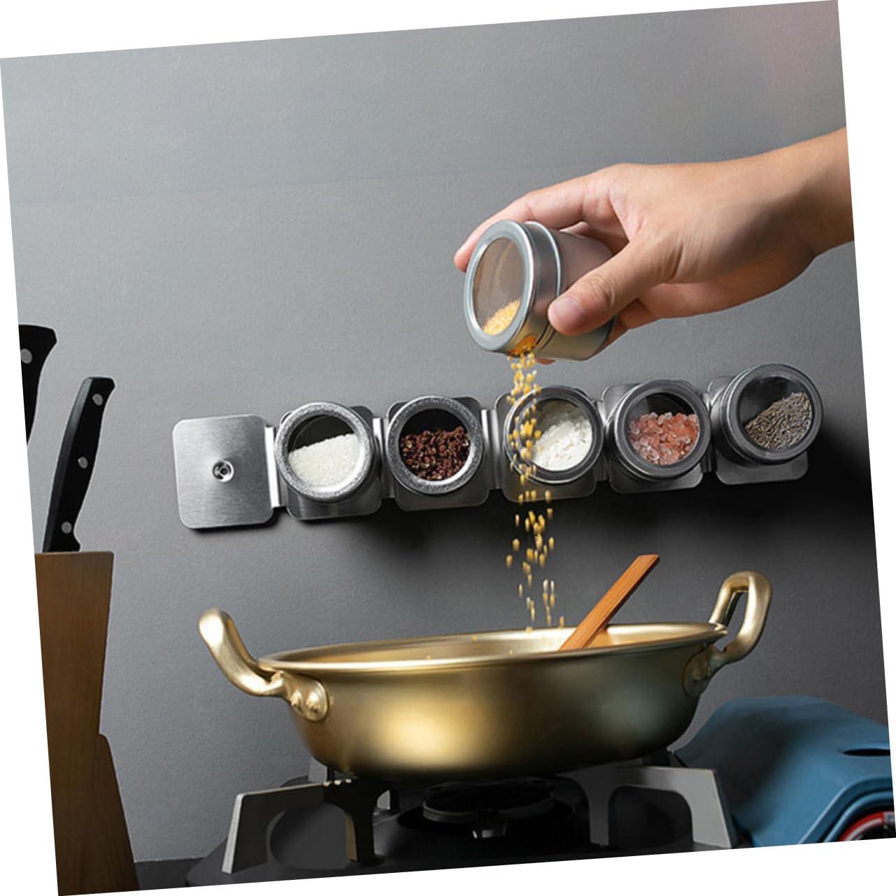 8 Latas de Especias Magnéticas Acero Inoxidable HOMOBABE 6.3cm