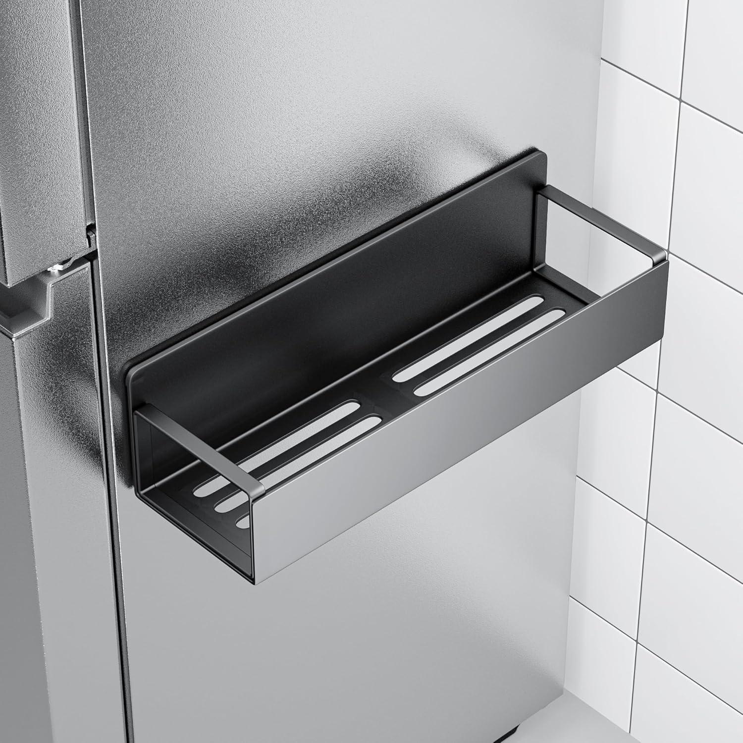 Estantes Magnéticos para Especias KiKiRico - Paquete de 4, Negro