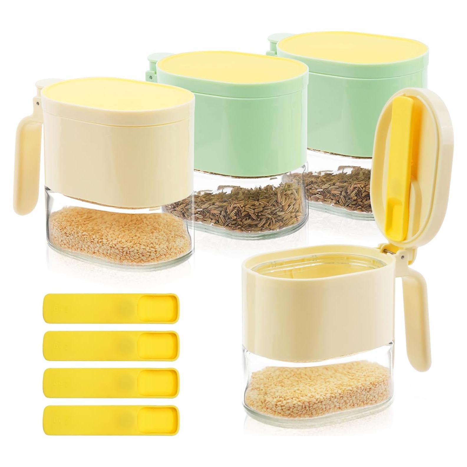 Juego de 4 frascos de vidrio SHAIDOJIO para condimentos 380ml