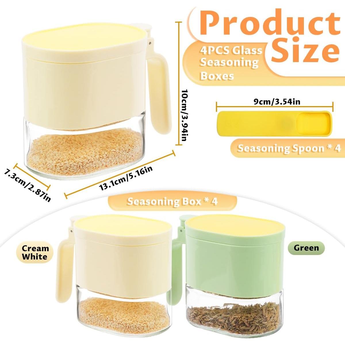 Juego de 4 frascos de vidrio SHAIDOJIO para condimentos 380ml