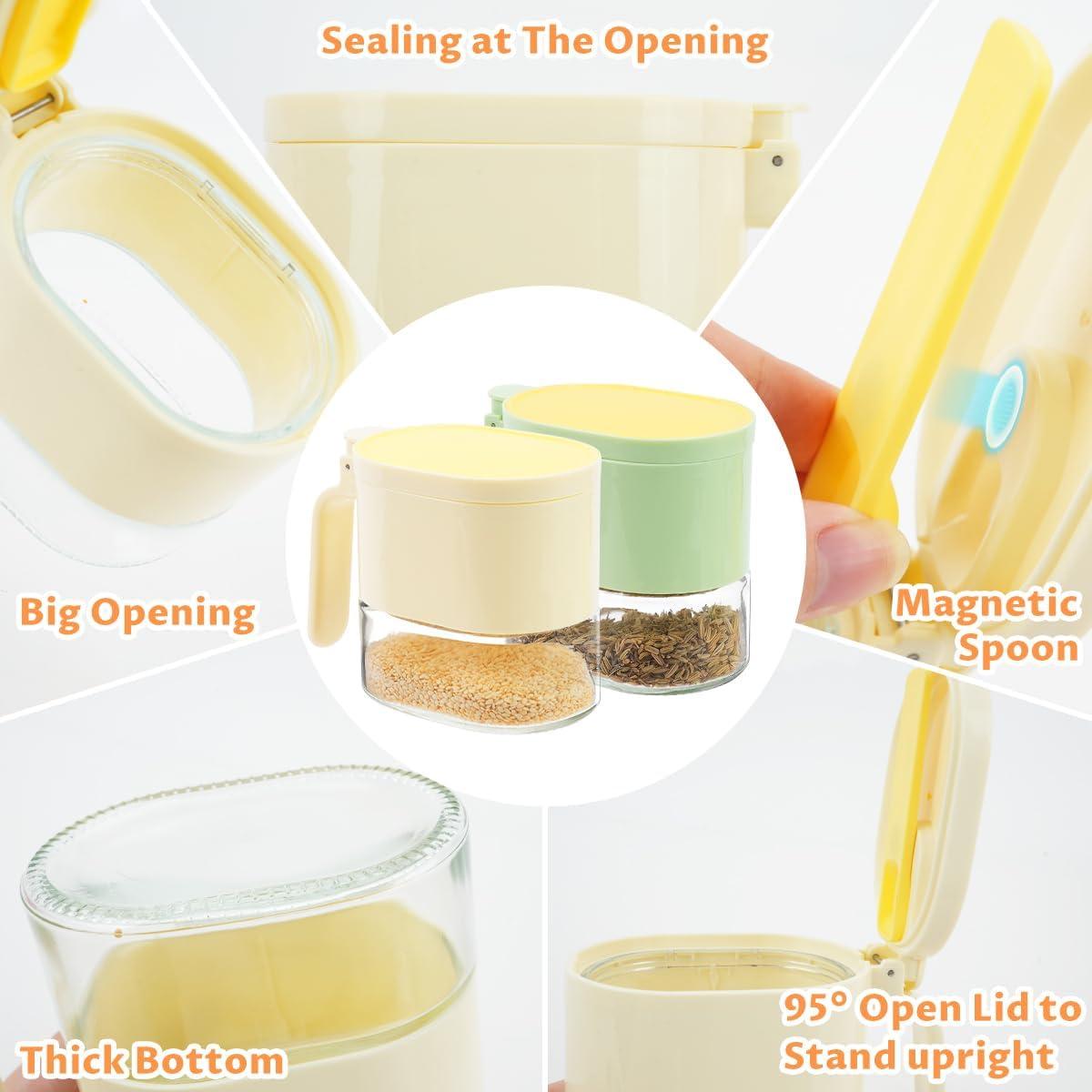 Juego de 4 frascos de vidrio SHAIDOJIO para condimentos 380ml