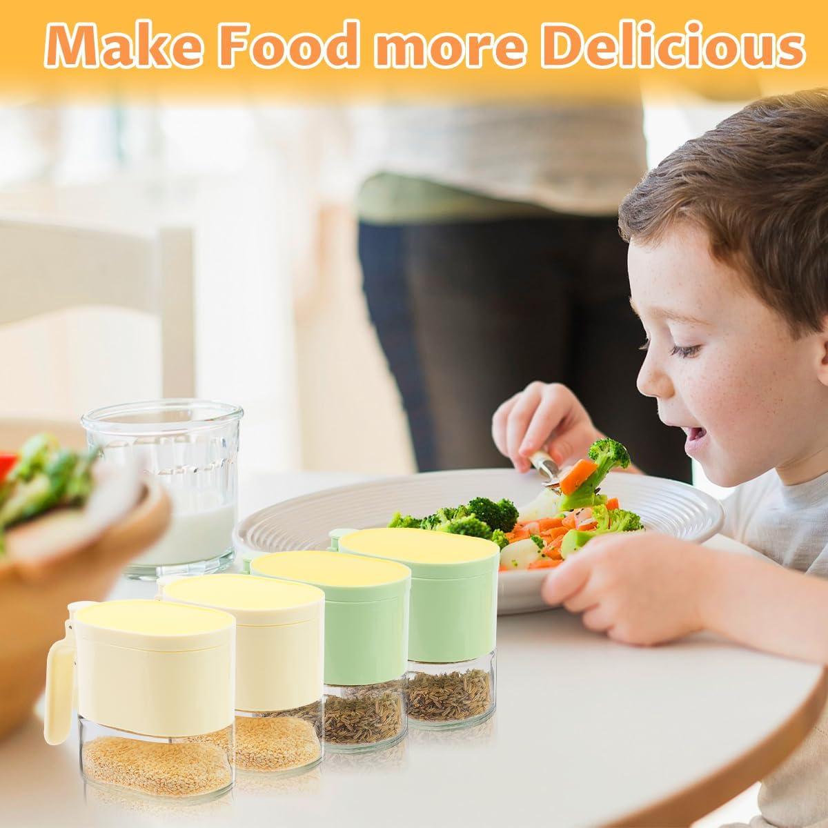 Juego de 4 frascos de vidrio SHAIDOJIO para condimentos 380ml