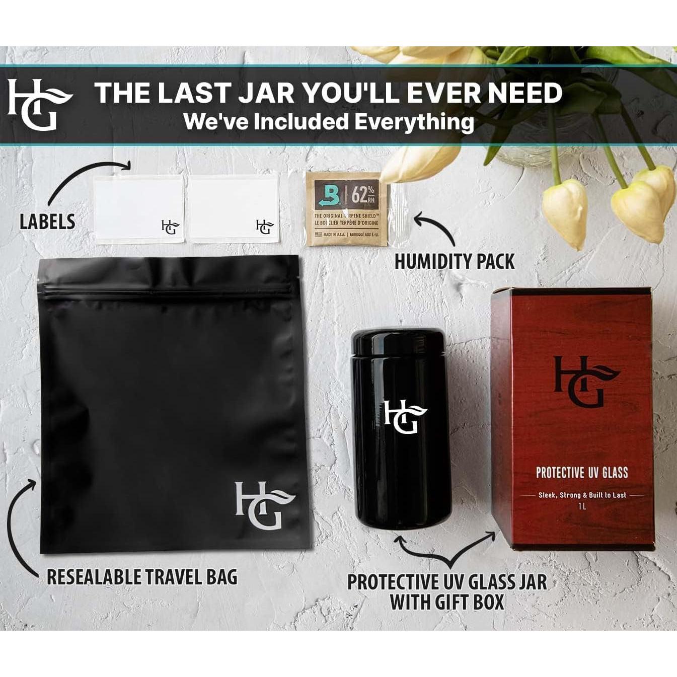 Tarro Hermético Ultravioleta Herb Guard 1 Litro - Frescura Prolongada