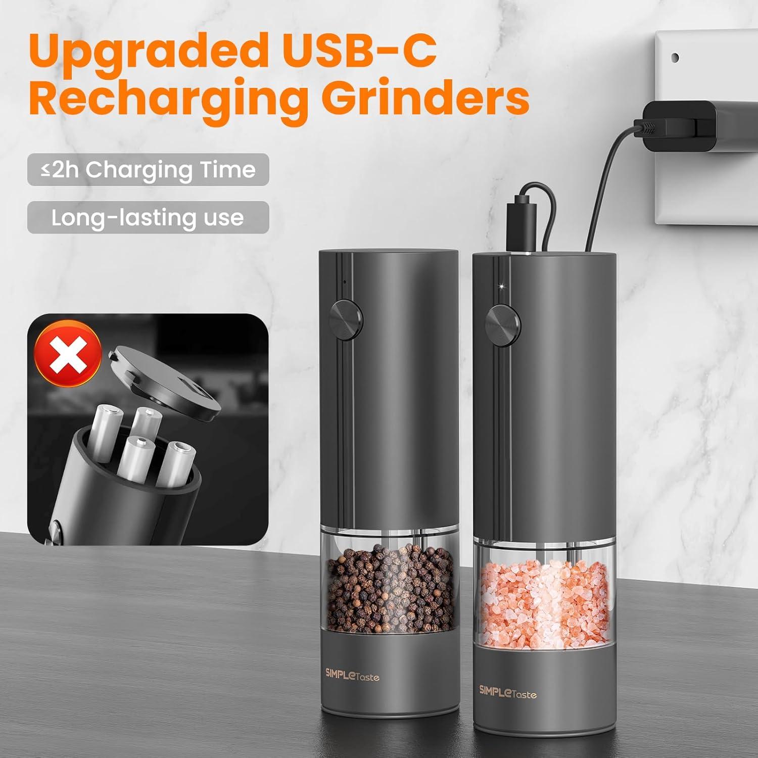 Juego de Molinillos Eléctricos de Sal y Pimienta SIMPLETASTE