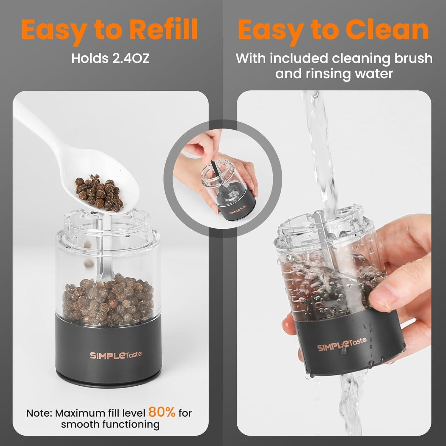 Juego de Molinillos Eléctricos de Sal y Pimienta SIMPLETASTE